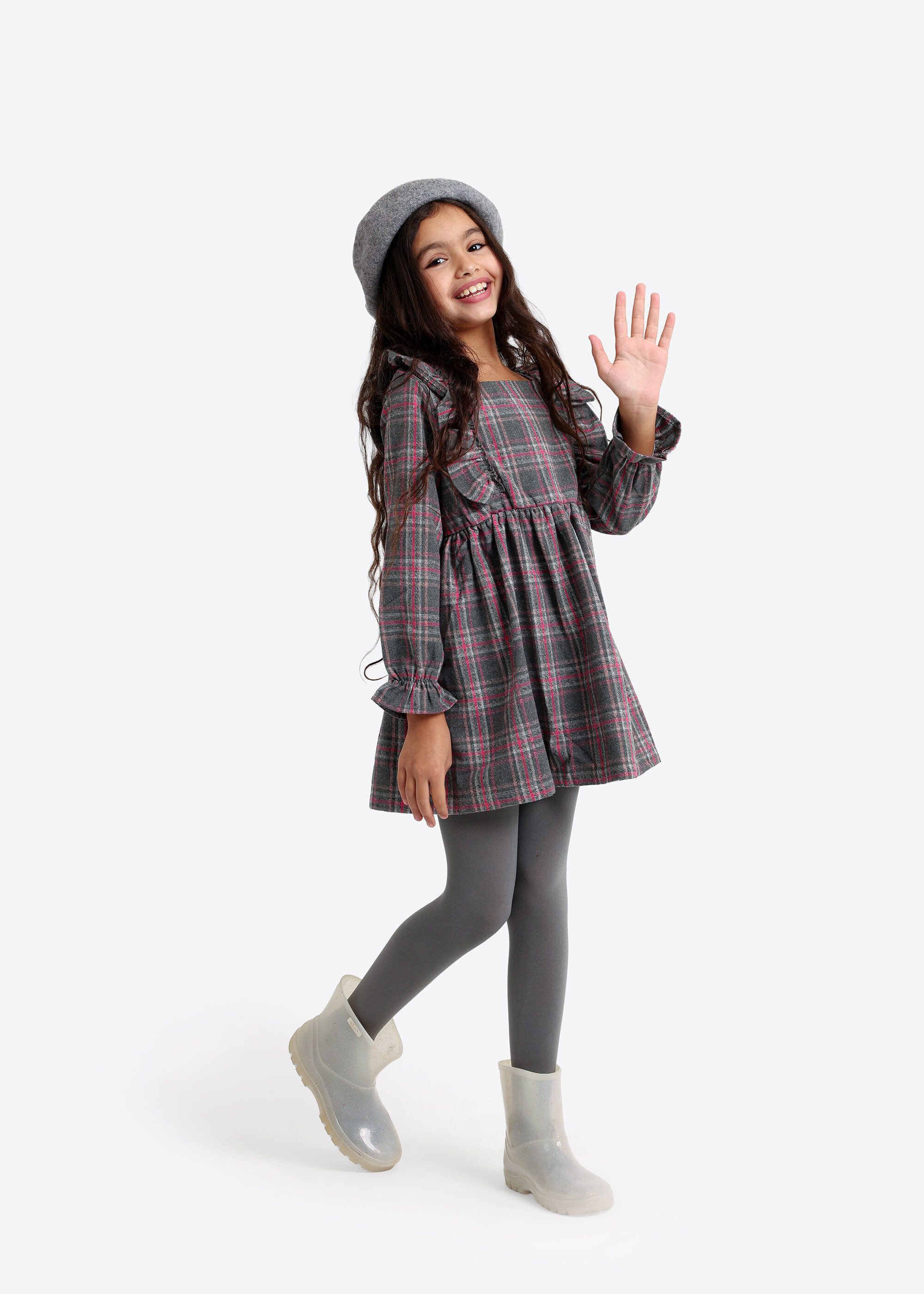 Solang Strickkleid mit Karo-Muster