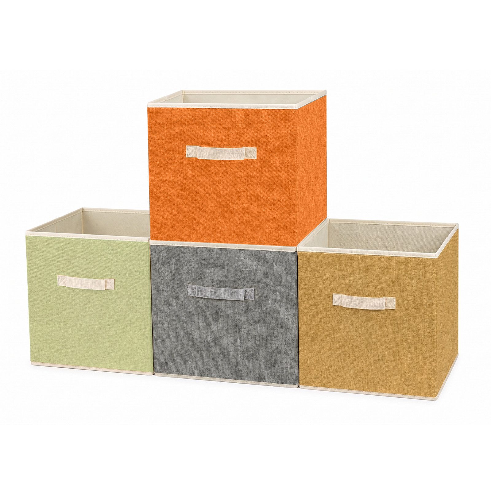 Youyijia Aufbewahrungsbox 4er-Set Stoff-Aufbewahrungsbox Faltbare Aufbewahrungsk
