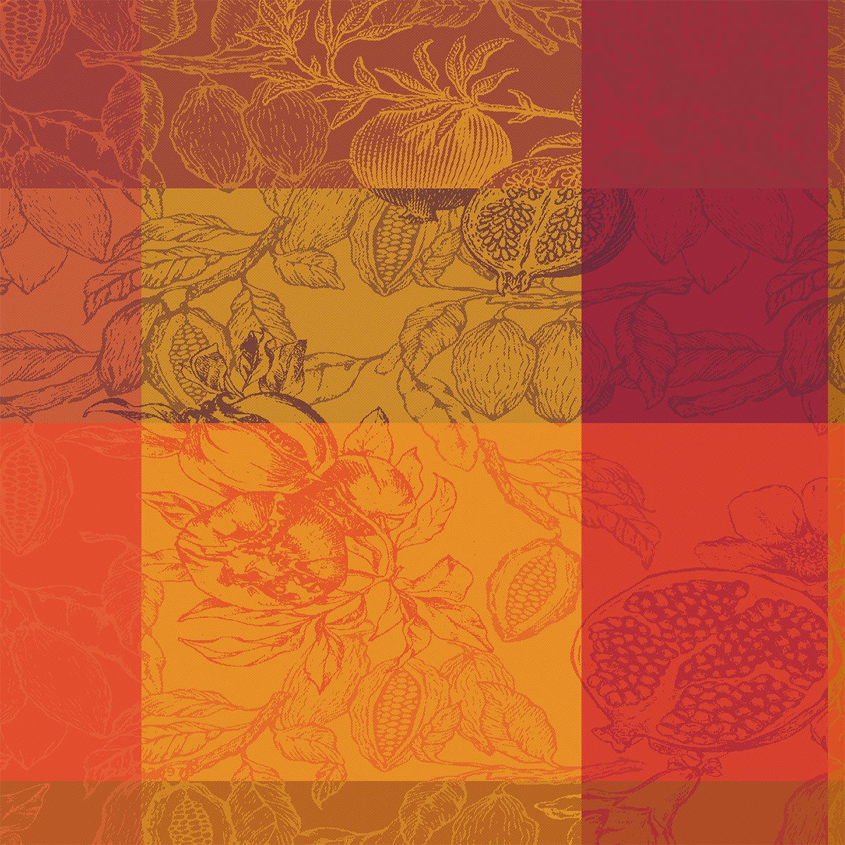 Garnier Thiebaut Stoffserviette Servietten (4x Set) Mille Senteurs Epices 48x48 cm, (4 St)