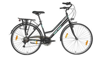 LUCHS Cityrad 28" Zoll "Impulse" Trekkingrad Fahrrad, Cityfahrrad, 21 Gang SHIMANO, 48er Rahmen, Gepäckträger – StVZO-Zulassung