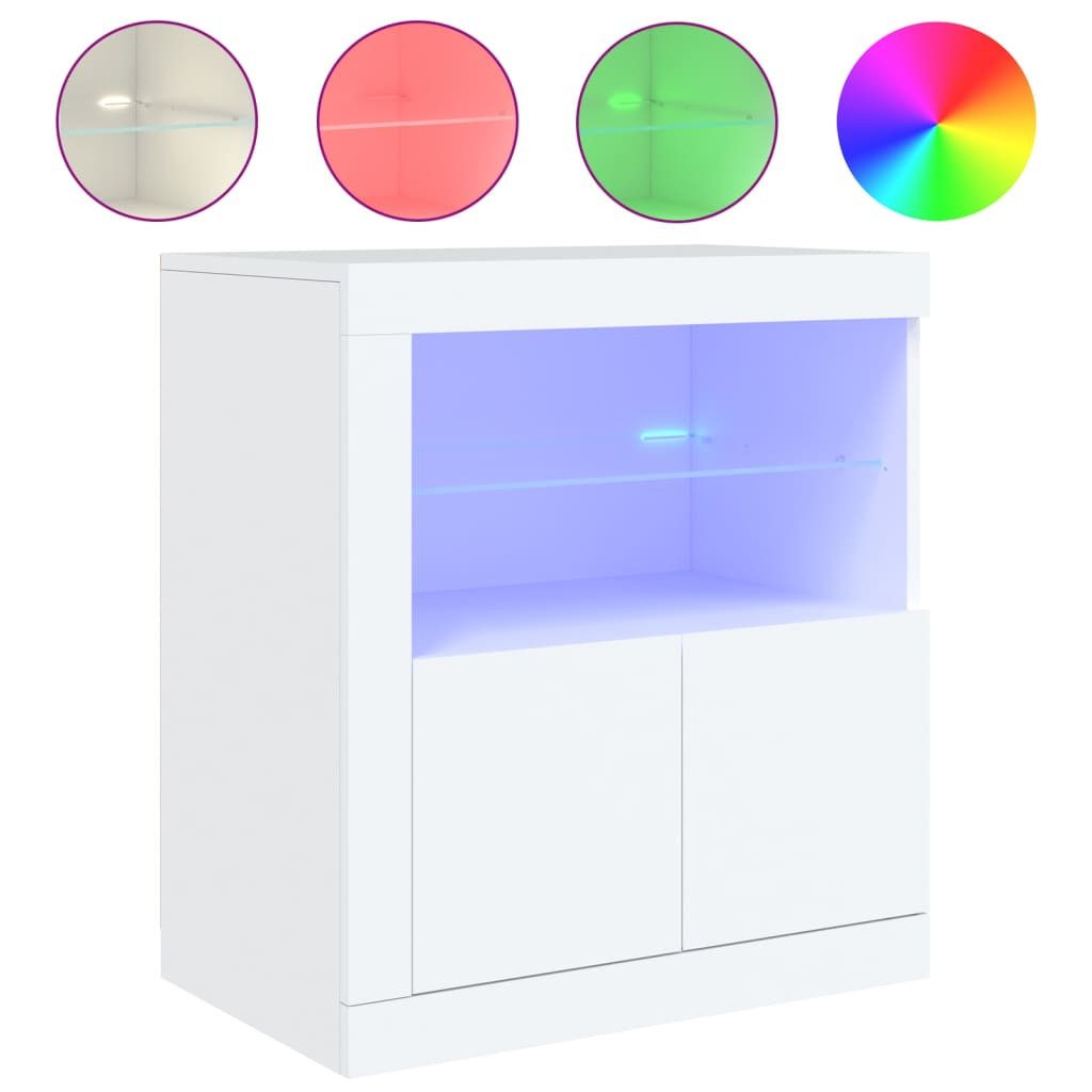 vidaXL Sideboard Sideboard mit LED-Beleuchtung Weiß günstig online kaufen