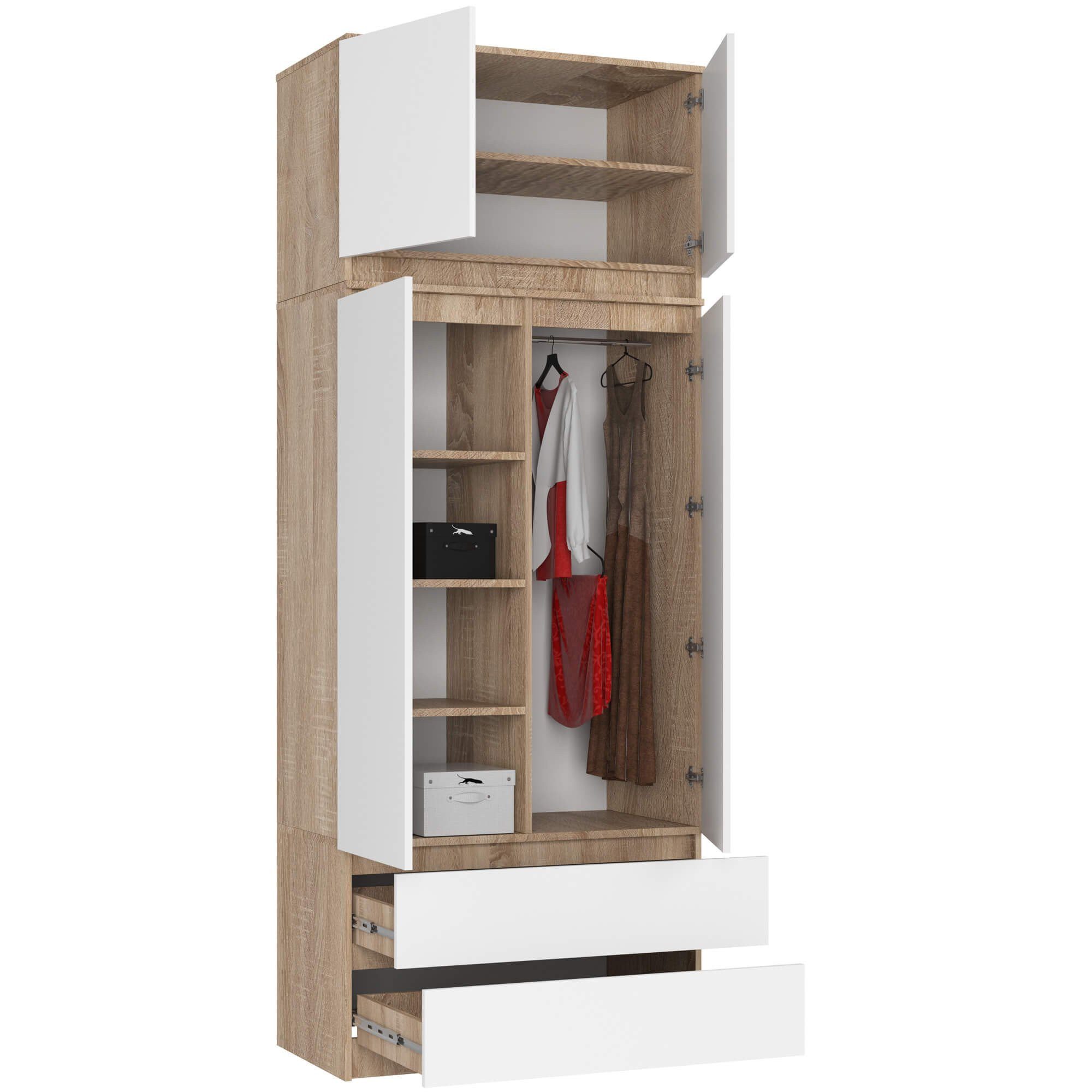 Raumhirsch Furniture Kleiderschrank Moderner Kleiderschrank – Eleganter Stauraum – Schlafzimmerschrank Robustes Möbelstück aus Spanplatte, Maße: 90 x 234 x 51 cm
