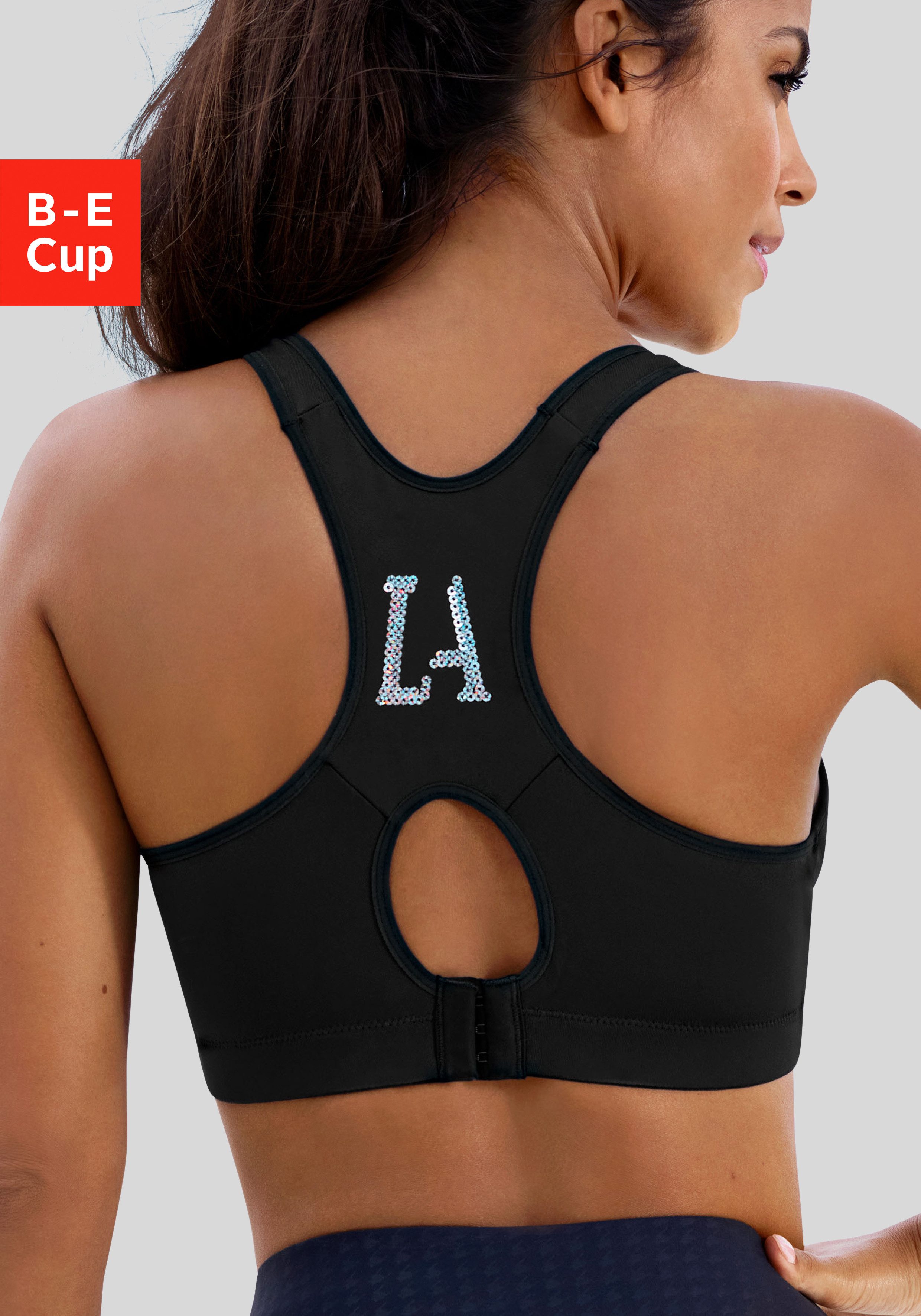 LASCANA ACTIVE Sport-BH mit LA-Buchstaben aus funkelnden Pailletten aus Coolmax-Material
