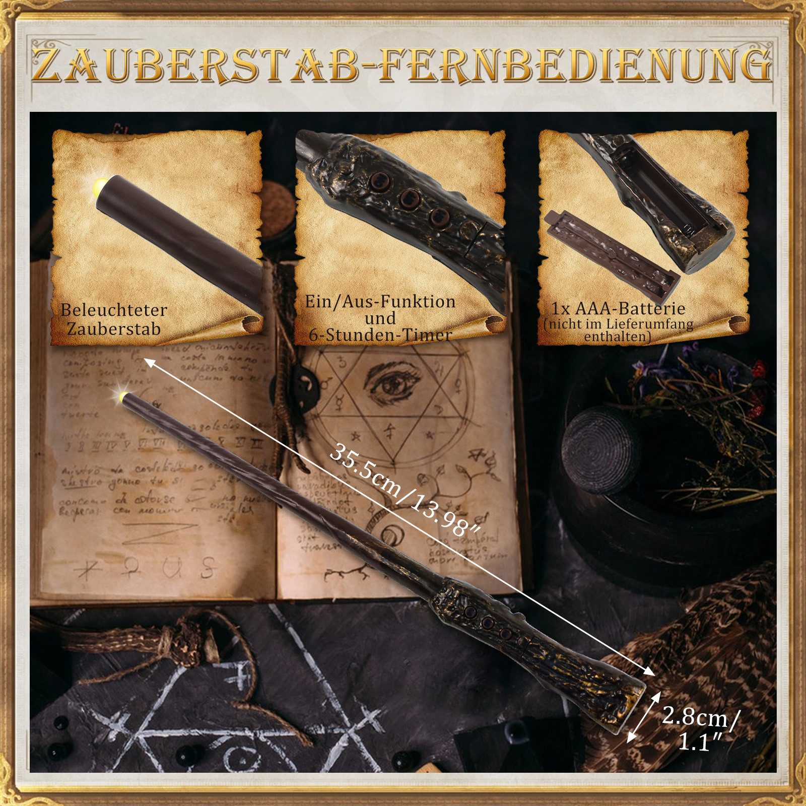 OZAVO LED-Kerze 12pcs Schwebende Kerzen Magische Kerzen Christbaumkerzen, Mit Zauberstab,Fernbedienung und timer – Bild 3 von 5