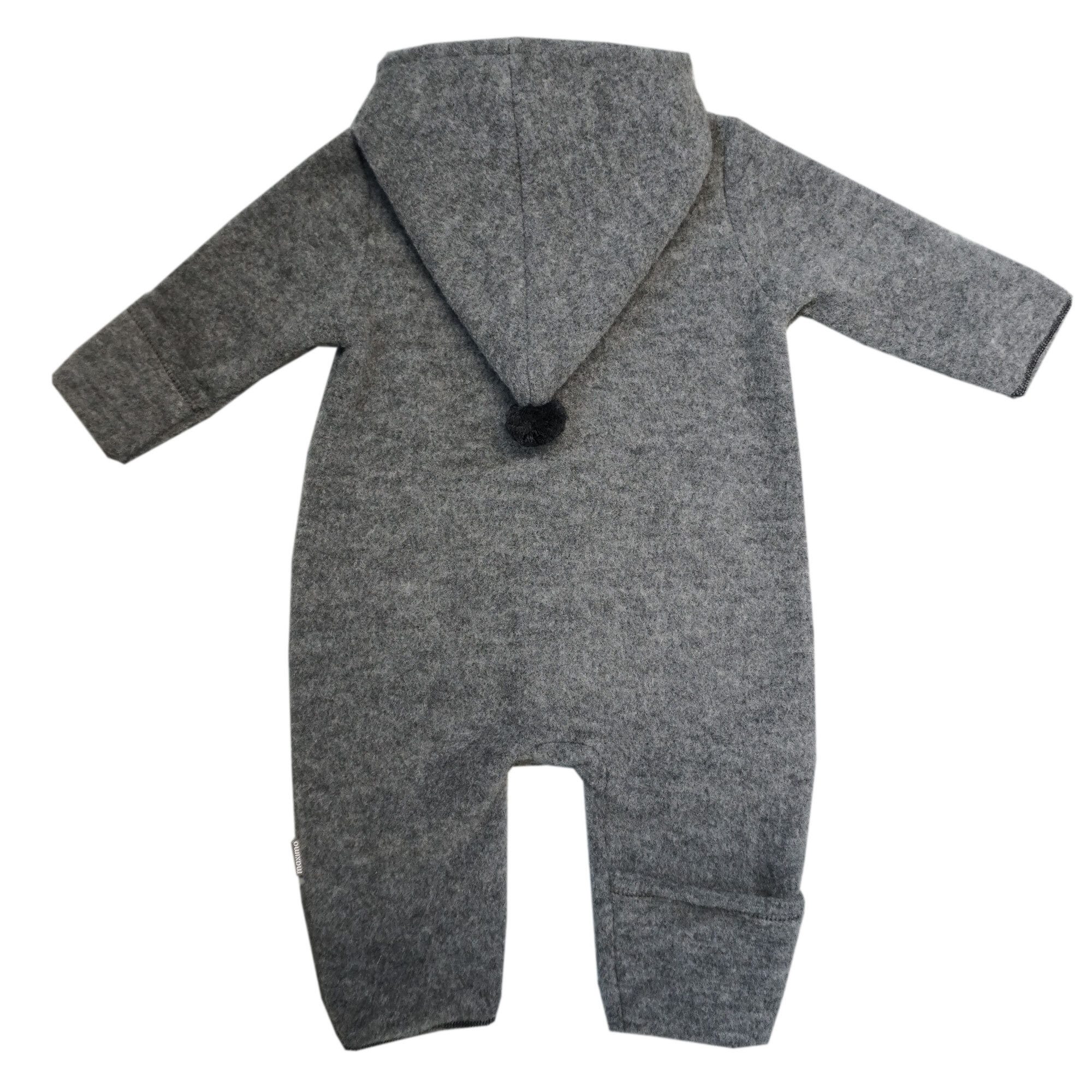 MAXIMO Overall GOTS BABY-Overall, Wollfleece Reißverschluss, Jersey, Pompon (1-tlg) Wollfleece