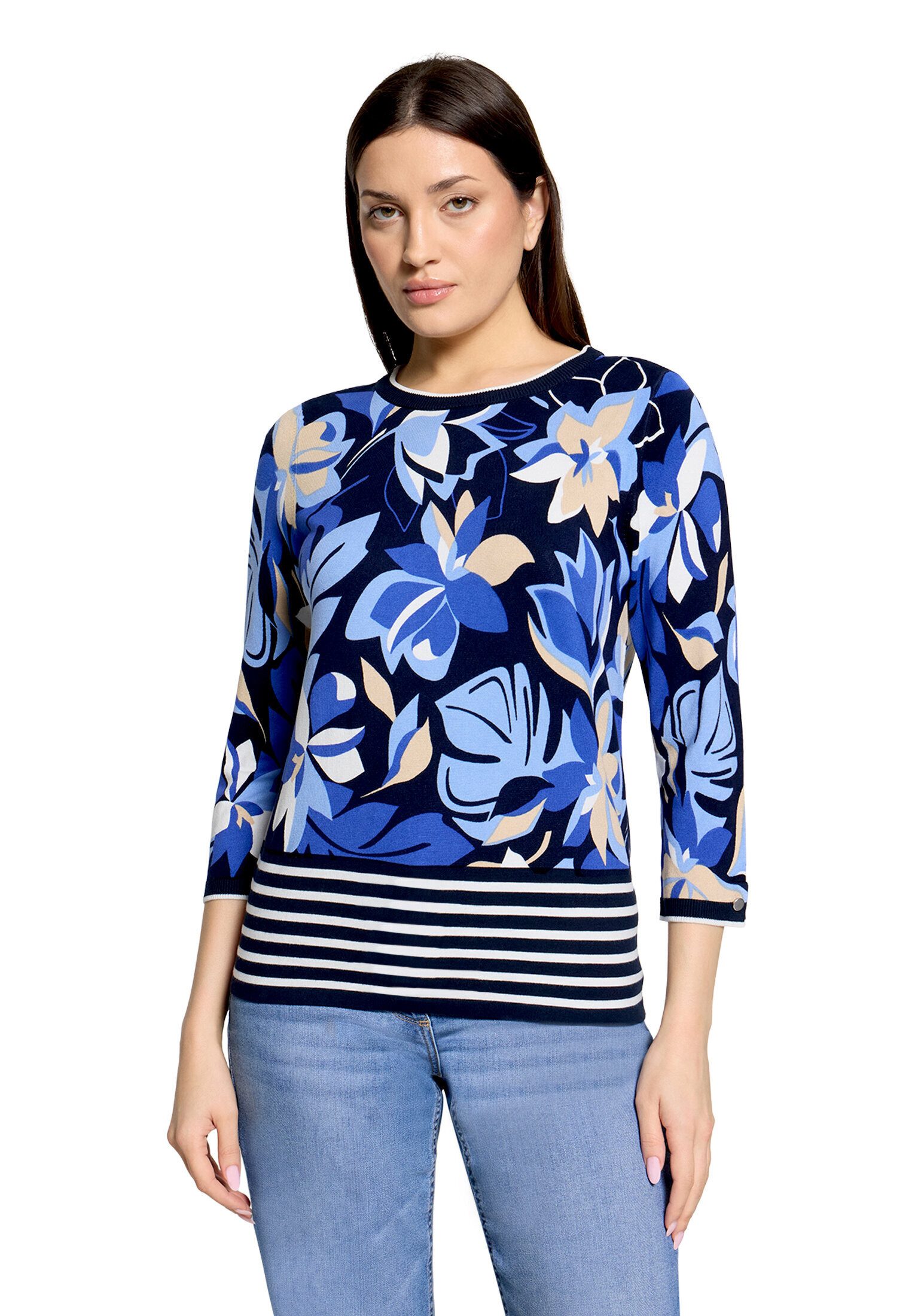 Betty Barclay Strickpullover Damen mit Blumenprint (1-tlg)