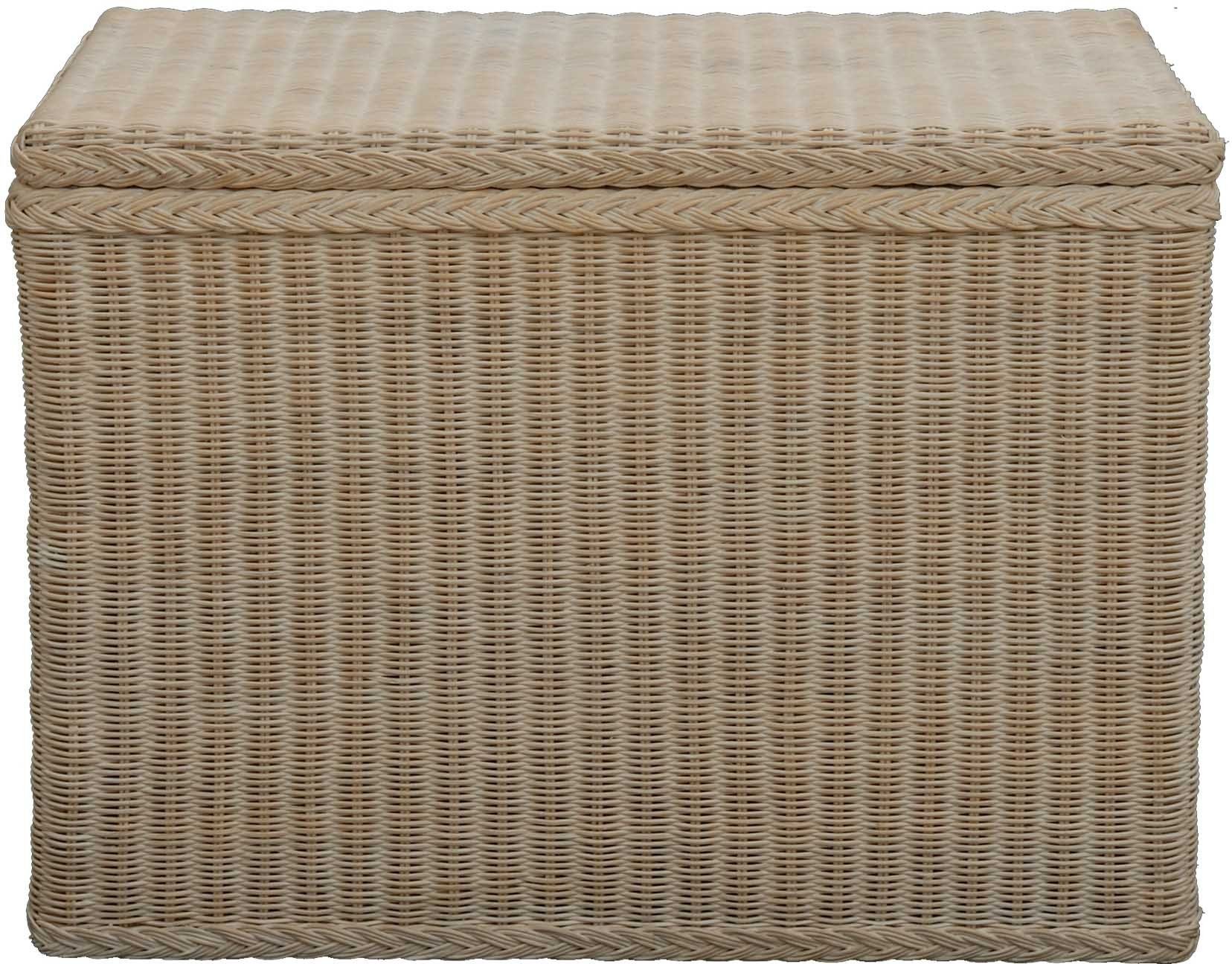 Rattan Wäschesammler Wäschesortierer Unterteilung, Krines Deckel Fächer Wäschesortierer Wäschekorb Unterteilungen und Home Vintage drei mit 3 Weiss