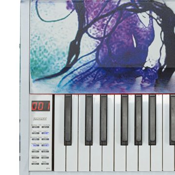 keymaXX Digitalpiano (Keymao CP-5 Digital Piano, 88 Tasten, Hammermechanik, Butterfly Motiv, 238 Sounds, 200 Styles, USB MIDI, Aufnahmefunktion, inklusive Pedal und Netzteil, Weiß Mattiert), Digital Piano, Hammermechanik, Butterfly Motiv