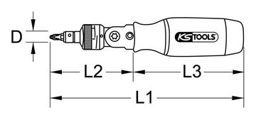 KS Tools Schraubendreher, 1/4" Ratschen-Bit, 190 mm