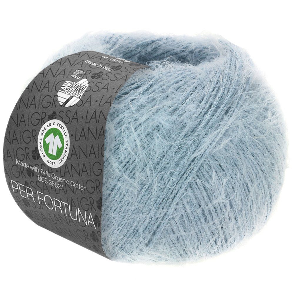 LANA GROSSA PER FORTUNA Flauschiges Kettengarn aus Baumwolle Häkelwolle, 190 m (Weiches Strickgarn für Pullover, Cardigans & Tops, Flauschige Struktur für moderne Strickmode mit Fashion-Charakter), 50 g