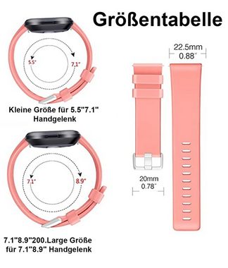 Diida Smartwatch-Armband Uhrenarmband,Watchband,Armband,Uhrenarmbänder, Für Fitbit Versa-Armband, Fitbit Versa/2/Lite, Silikon, 22 mm, Schwarz