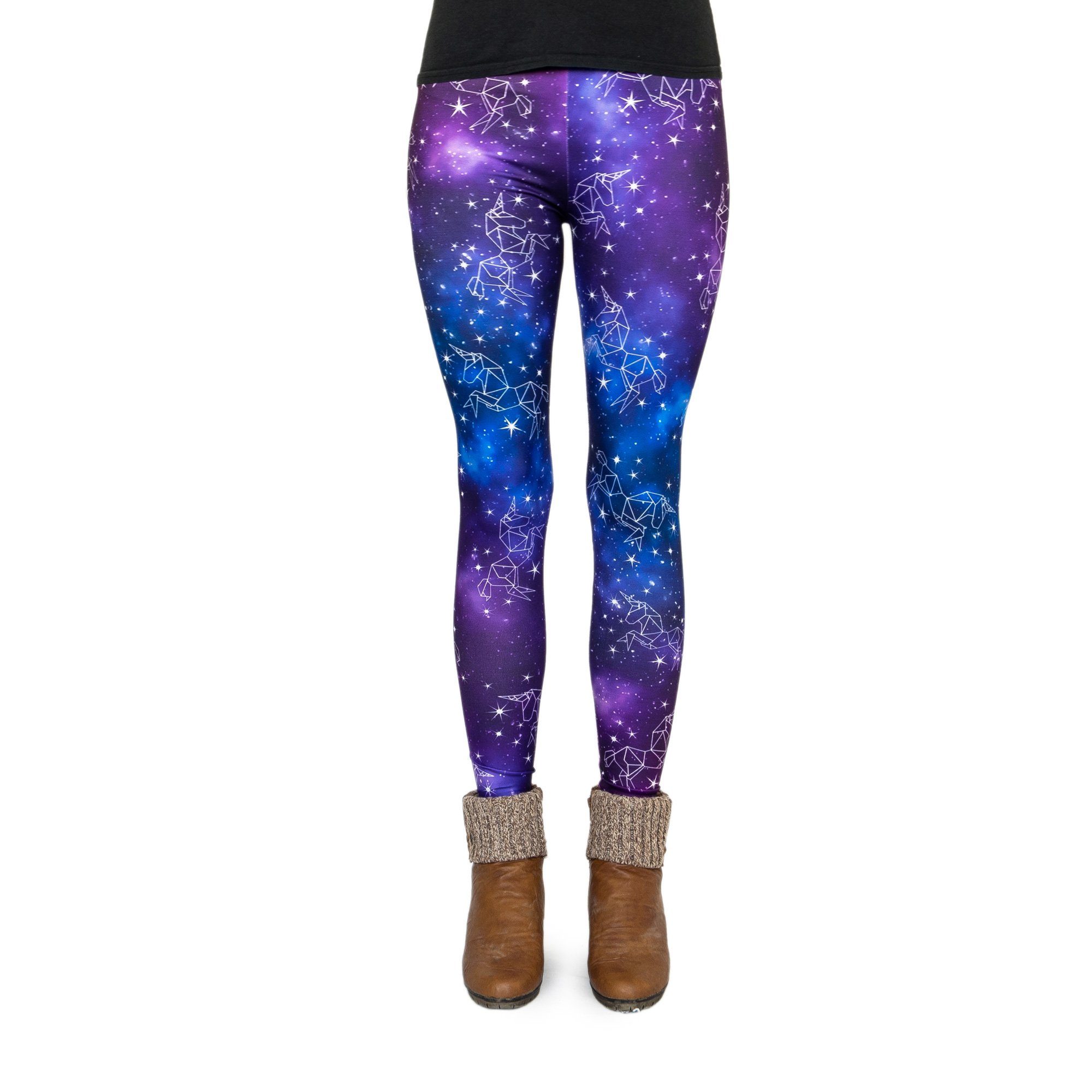 cosey Leggings Unicorn Line Leggings, Einhörner Leggings (Einheitsgröße S-L) Galaxy Unicorns