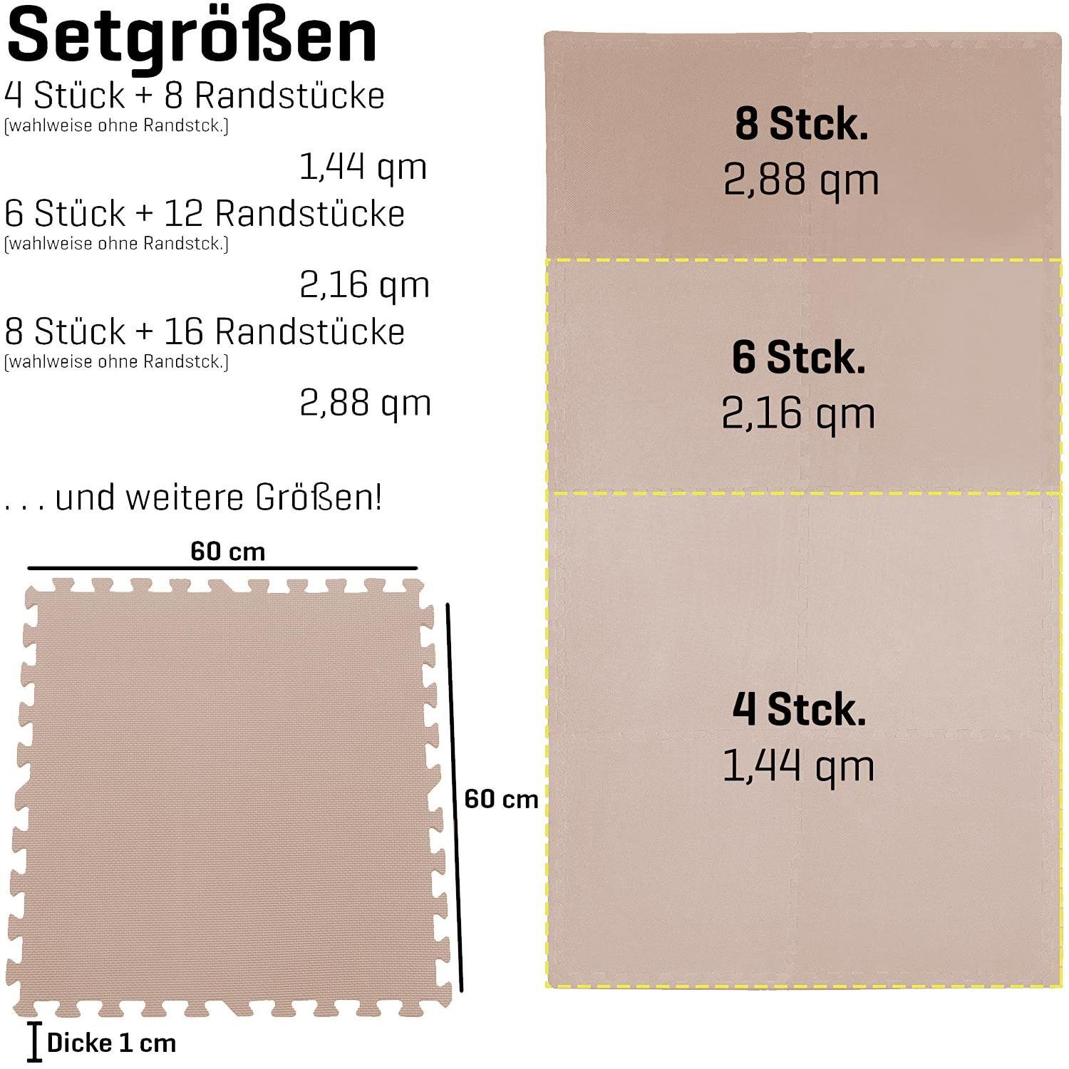 Sporttrend 24 Bodenmatte 4 Schutzmatten, 1,44qm (4-St), Bodenmatte