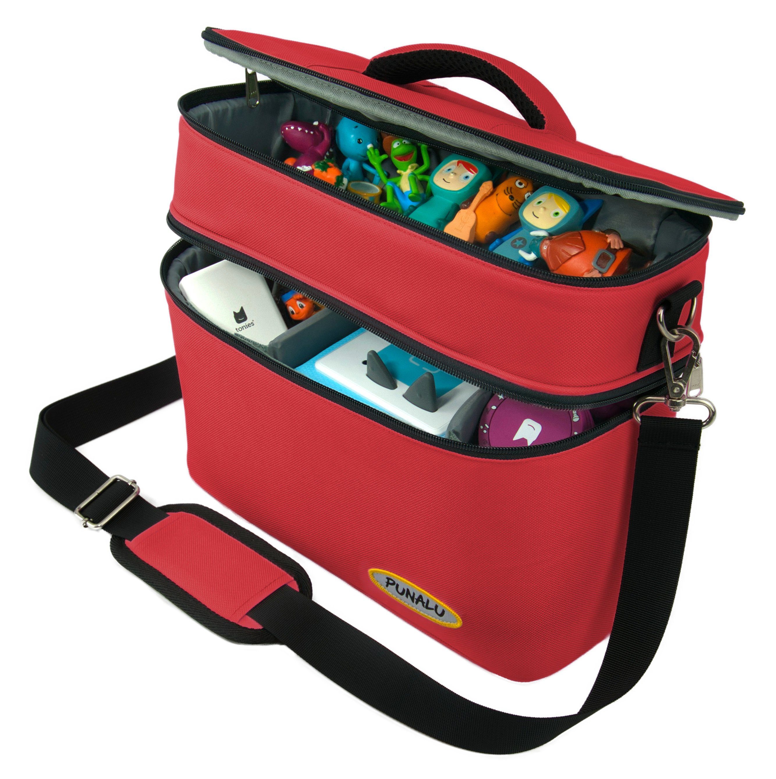 PUNALU Aufbewahrungstasche PUNALU XL Tasche für Toniebox 1 & 2 – Platz für bis zu 68 Tonies, mit abnehmbaren Schultergurt