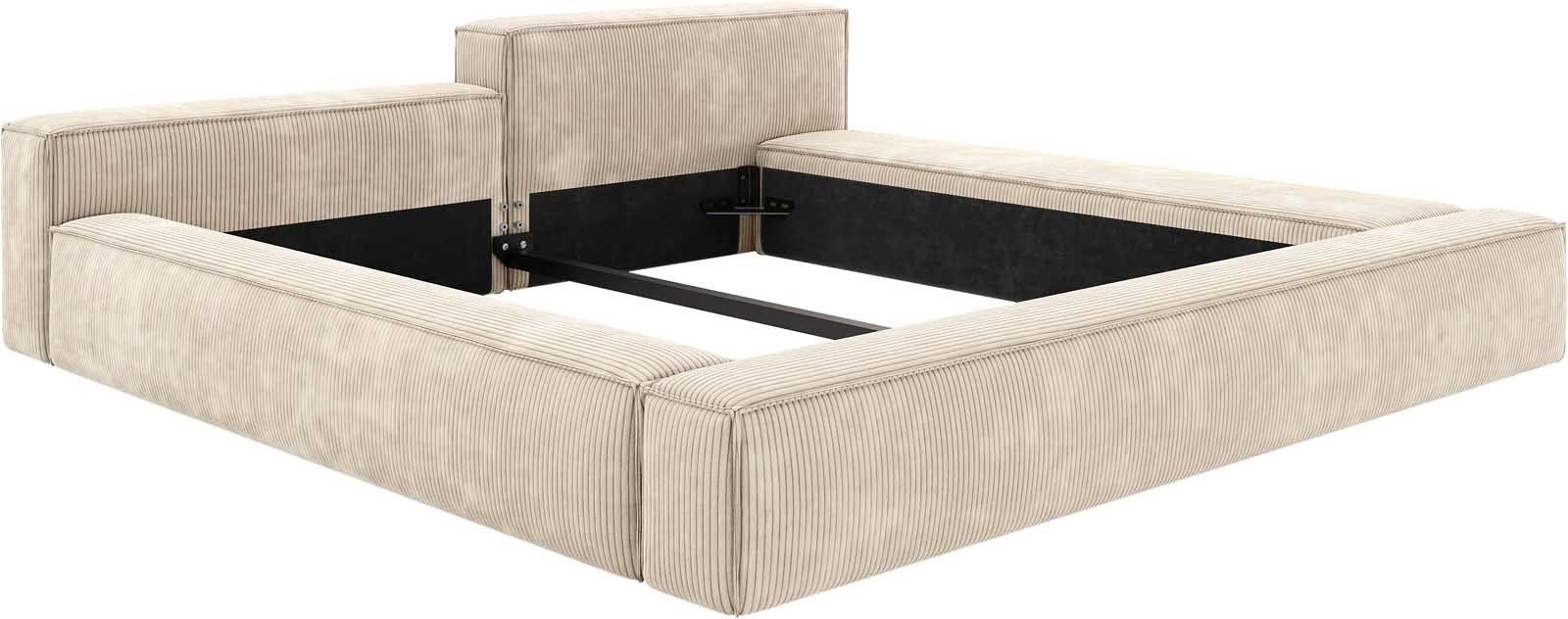 DELIFE Polsterbett Kalinea, Cord Beige 180x200 cm
