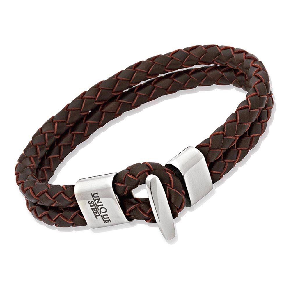 Lederarmband Braunes Unique Echtleder Armband moderner Verschluss - wählbar LB0084