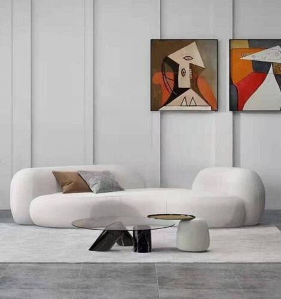 JVmoebel 3-Sitzer Modern Sofa 3 Sitzer Weiß Hochwertig Polster Sofas Design Textil neu, 1 Teile, Made in Europa
