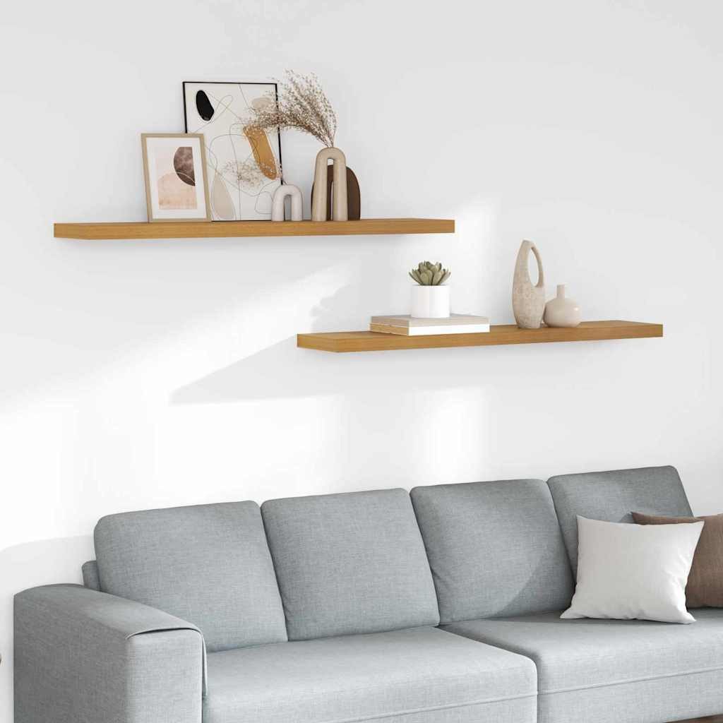 vidaXL Regal Wandregal 2 stk. Beige 120 x 23,5 x 3,8 cm Holzwerkstoff, 2-tlg. – Bild 2 von 5