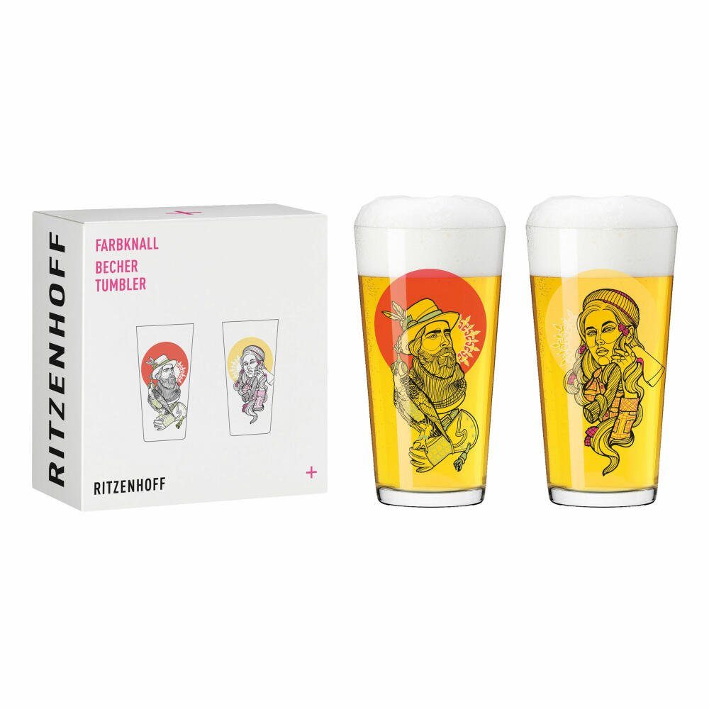 Becher Farbknall 2er-Set 002
