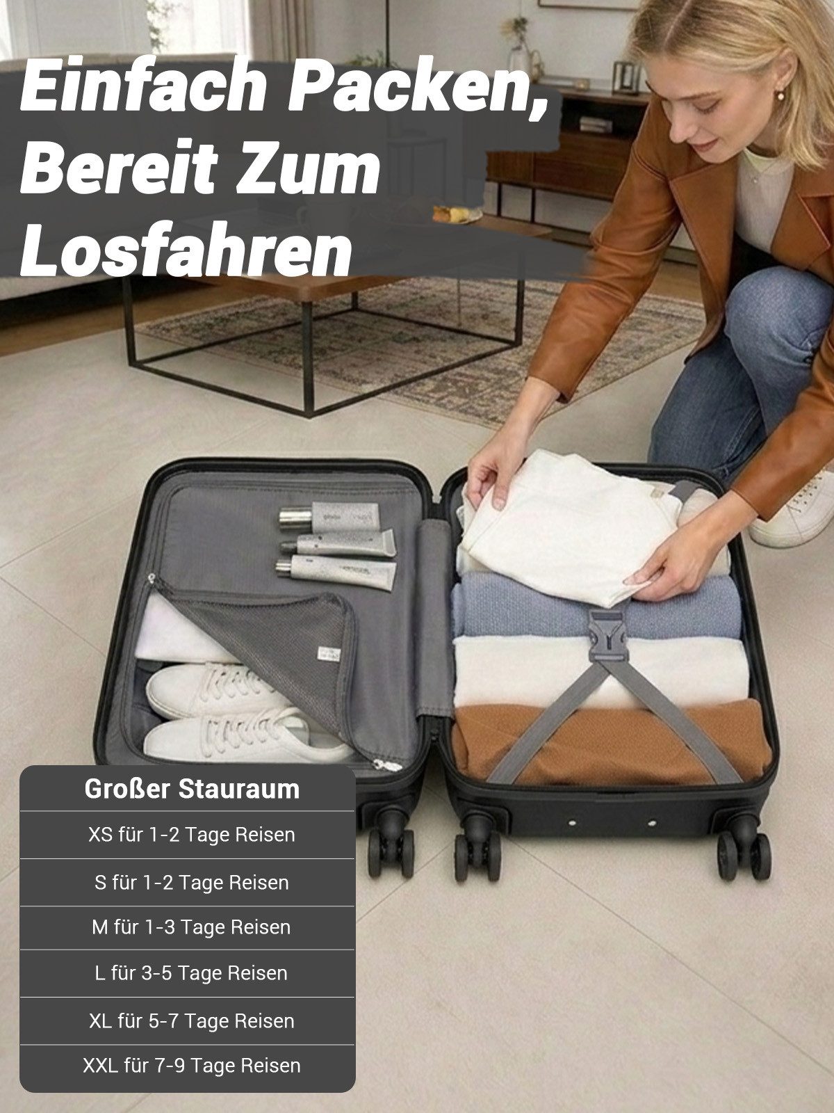 KONO Handgepäckkoffer und Taschen Set in verschiedenen Farben und Größen – Bild 5 von 5