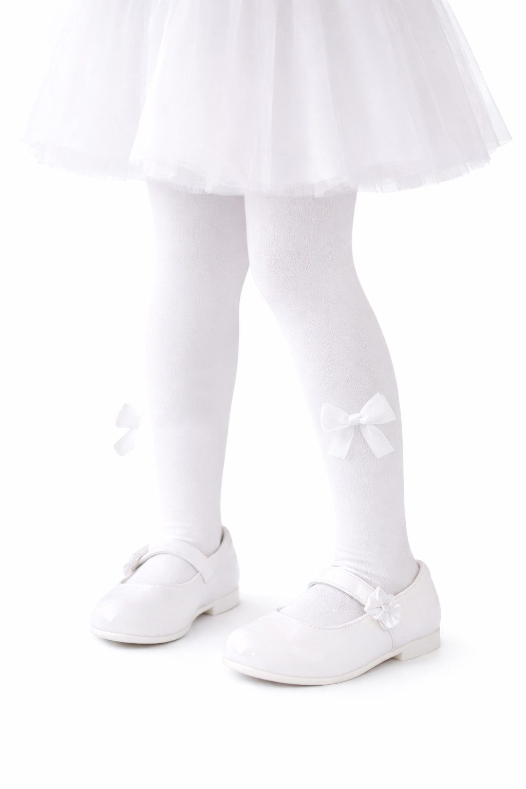 La Bortini Strumpfhose Strumpfhose Weiß Schleife Baby und Kinder Strumpfhosen – Bild 2 von 2