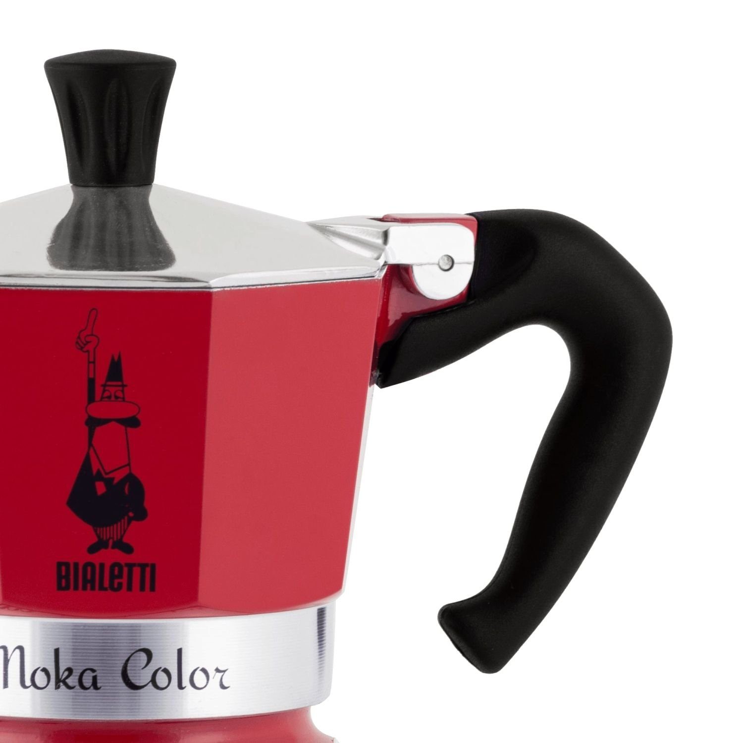 Espressokocher Rot 0,13l Color für Moka Tassen, Express Kaffeekanne 3 BIALETTI