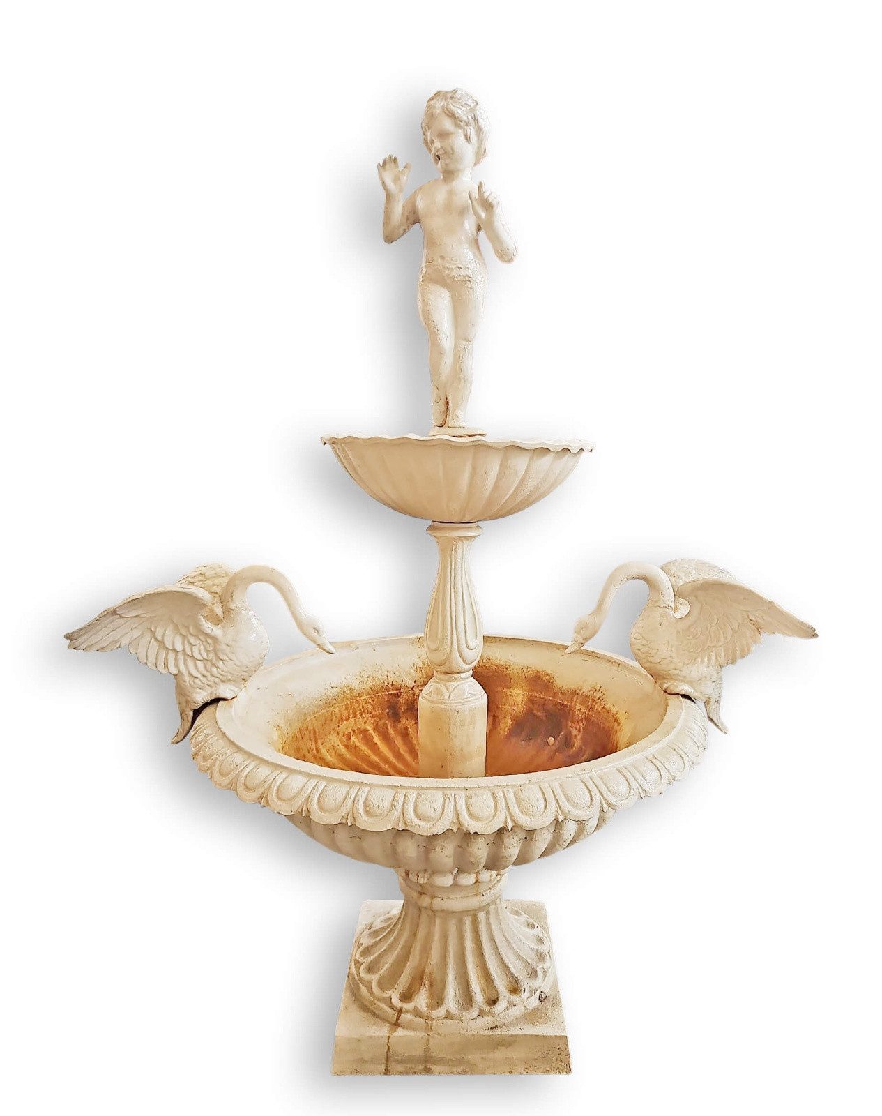 Aubaho Dekoobjekt Pflanzkübel Garten Gusseisen 2-stufig Replikat Retro Design Dekoration