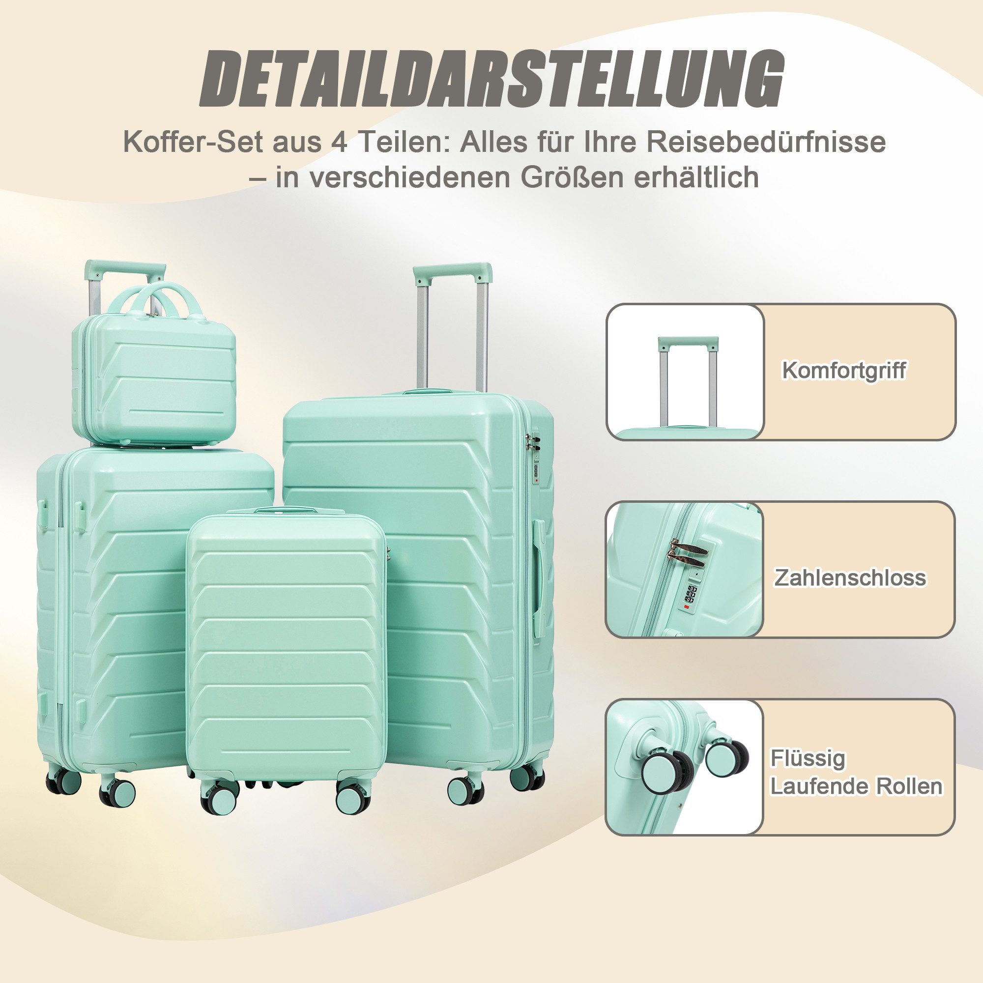i@home Kofferset ABS-Spinner-Kofferset 14"/19"/24"/28" 4-teiliges, (Große&m günstig online kaufen
