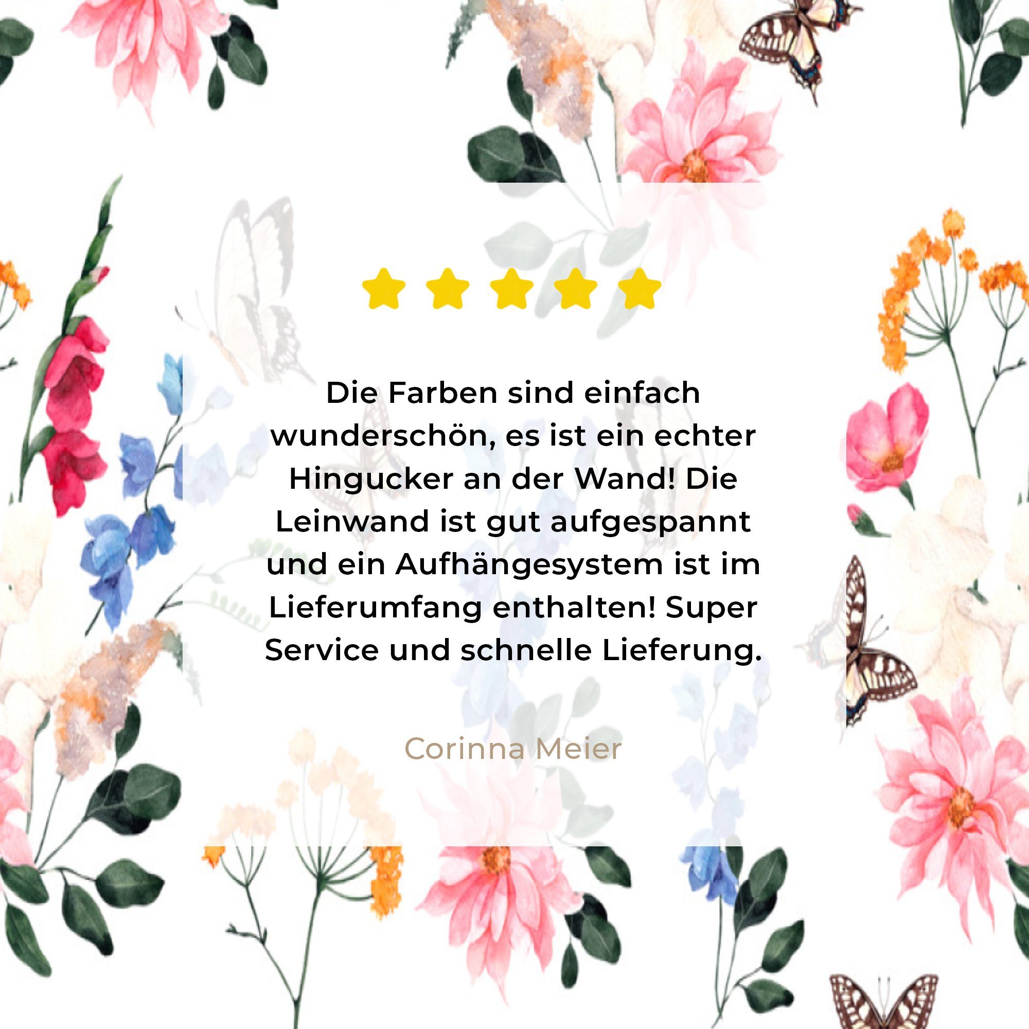 OneMillionCanvasses® Leinwandbild Blumen - 20x30 Collage, cm Zackenaufhänger, Gemälde, (1 Schmetterlinge bespannt inkl. Leinwandbild St), - fertig