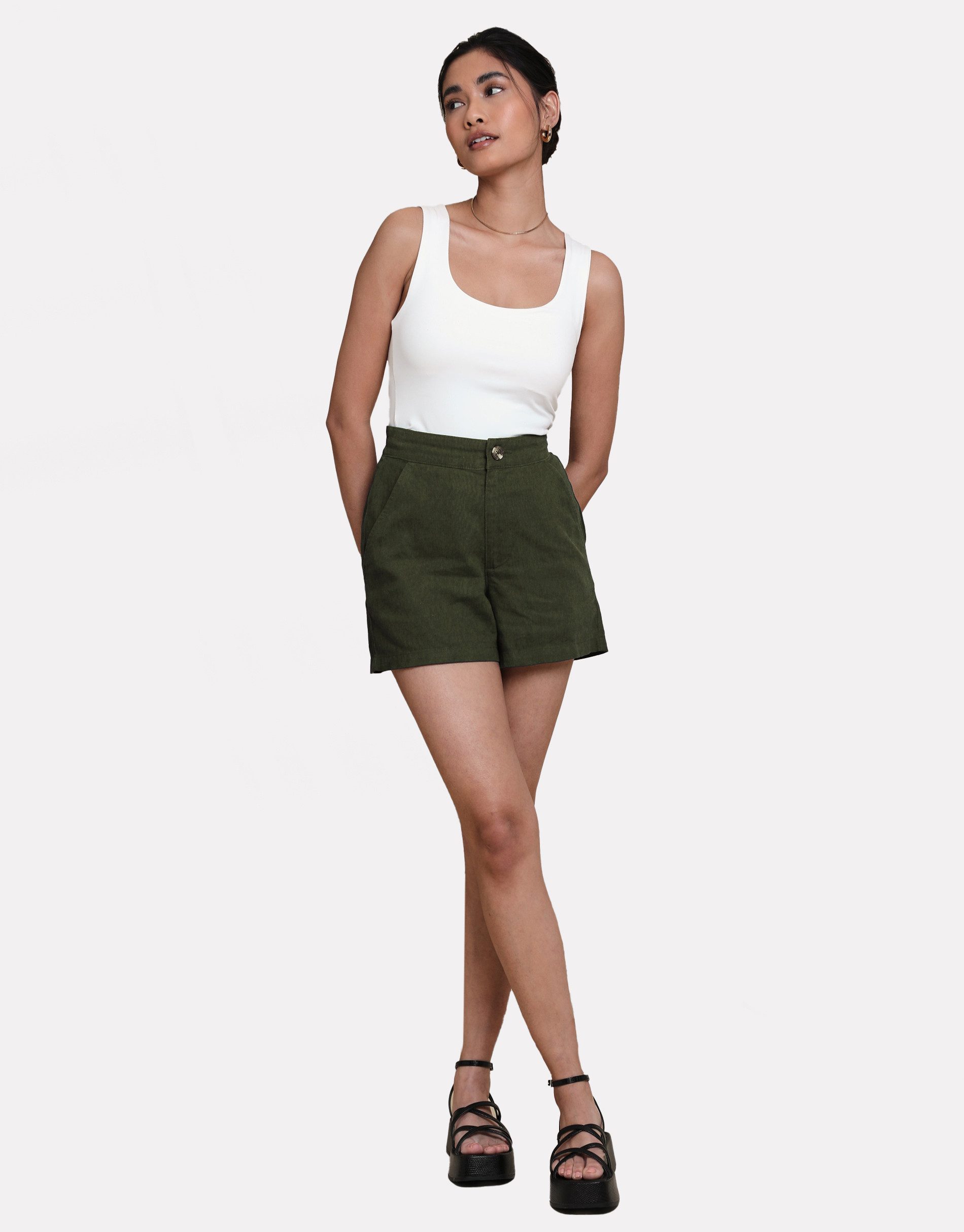 Threadbare Shorts THB Cactus Class Linen Short im schlichten Design