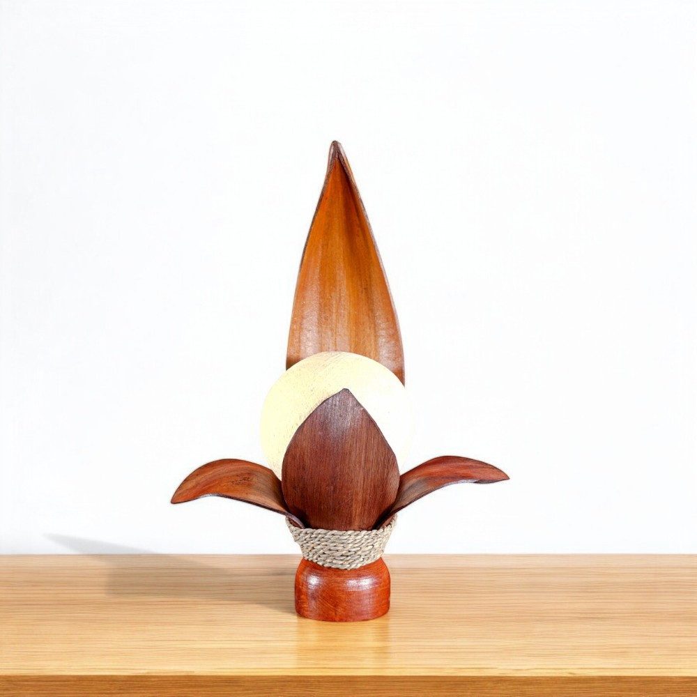 Kinaree Nachttischlampe Kokos Tischlampe PIYA, ohne Leuchtmittel, handgefertigt