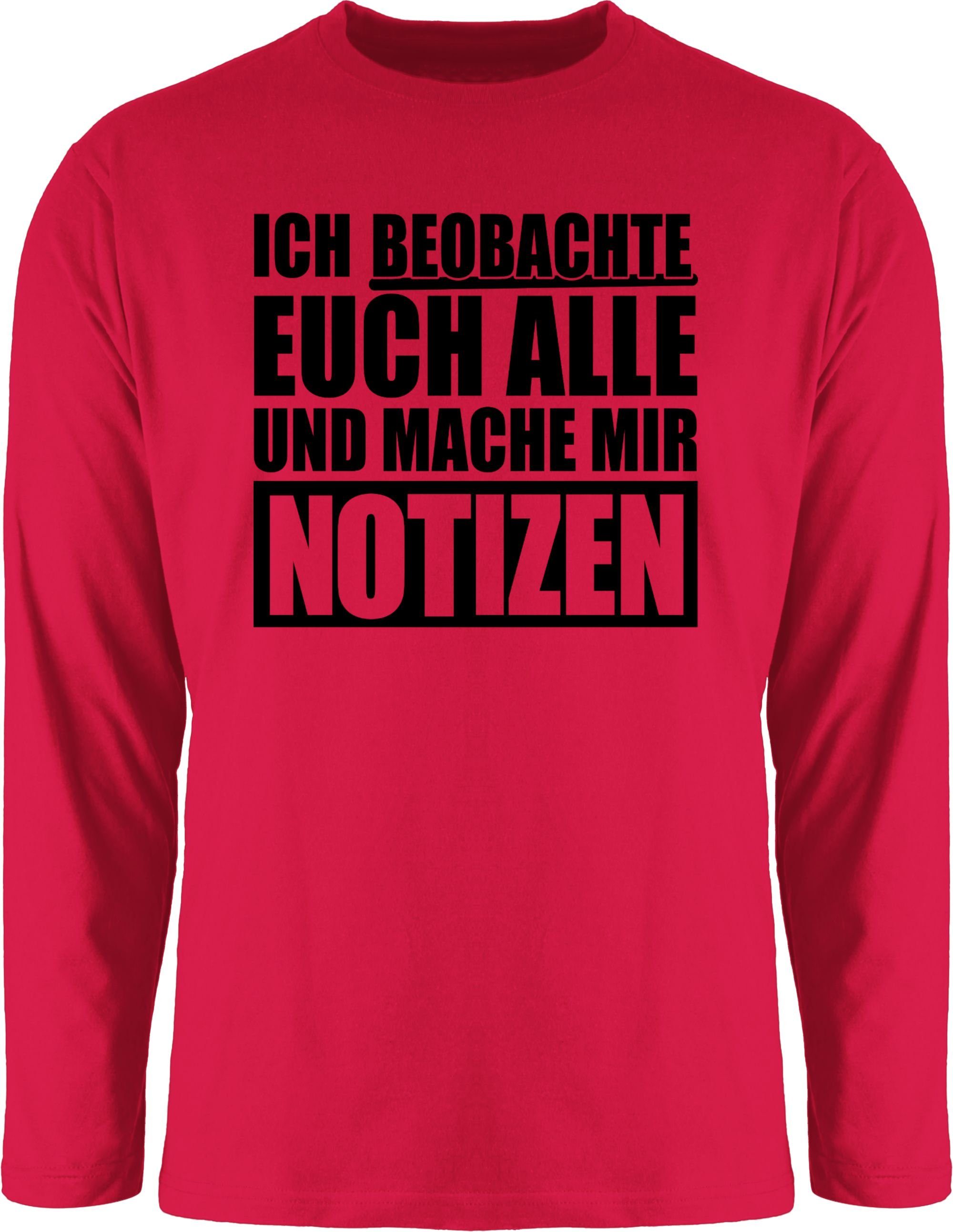 Shirtracer Rundhalsshirt Ich beobachte euch alle - schwarz Festival Zubehör 2 Rot