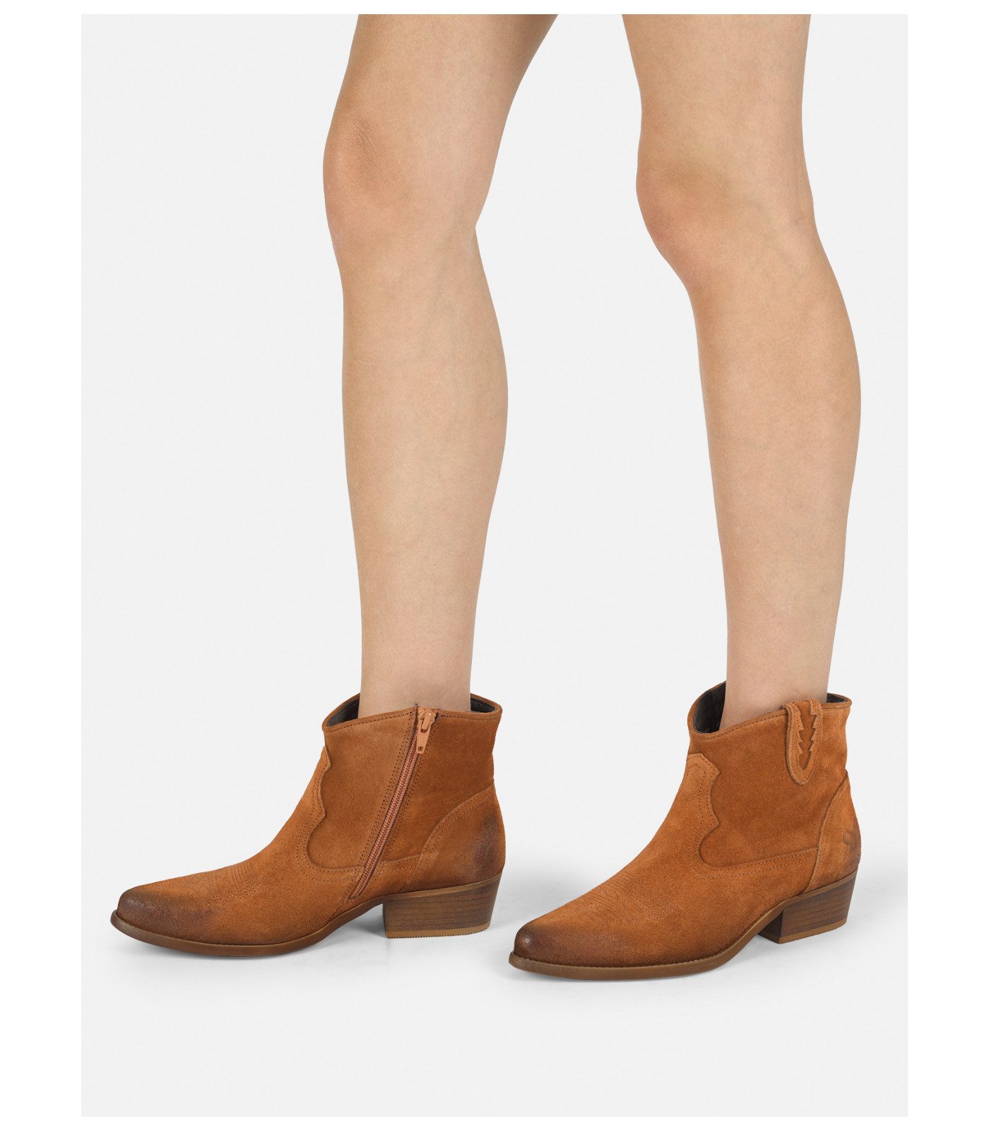 Felmini Wide Fit Stiefelette Veloursleder Cowboy Stiefelette