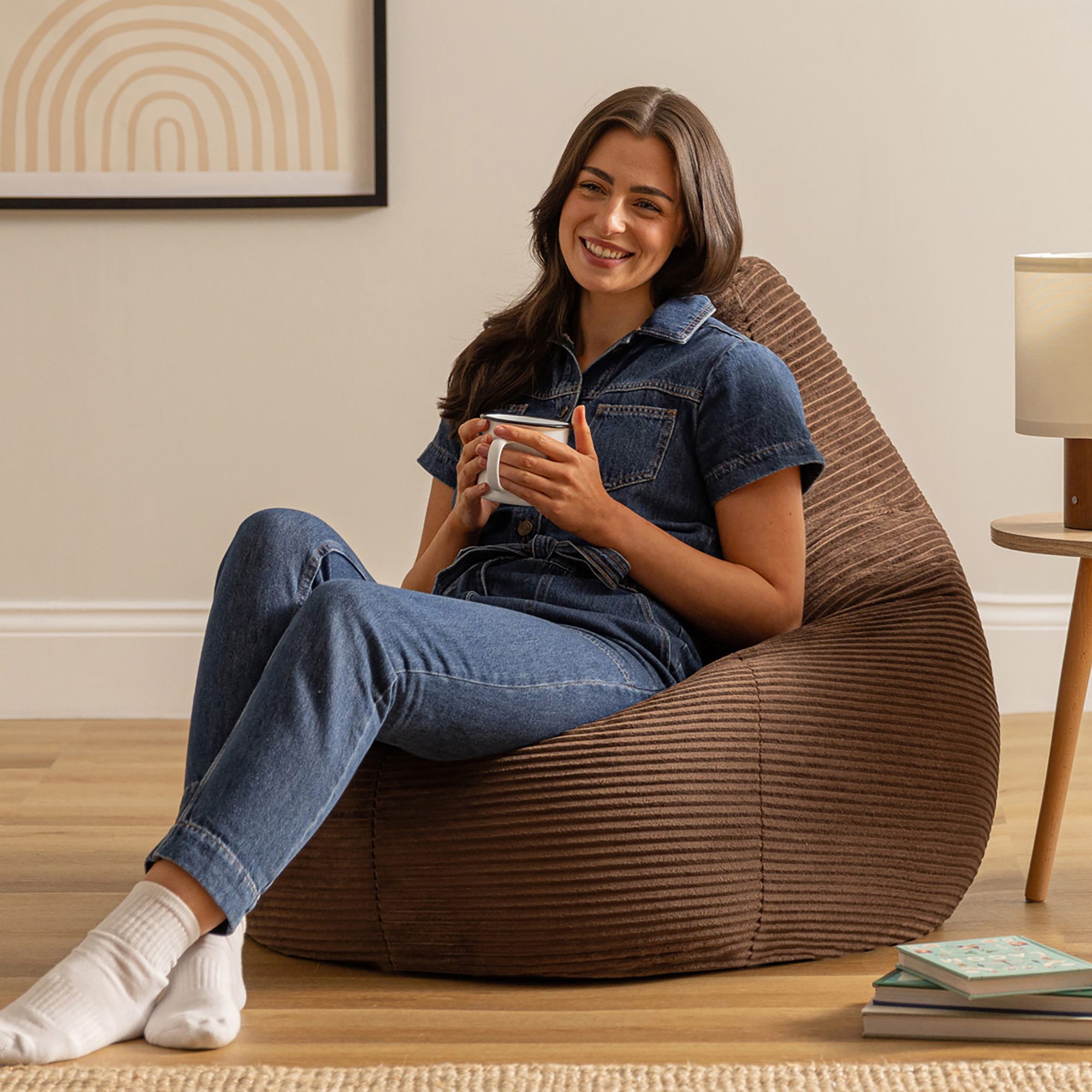 icon Sitzsack Sessel mit Rückenlehne aus Cord „Dalton“, Sitzsack XXL, Gamin günstig online kaufen