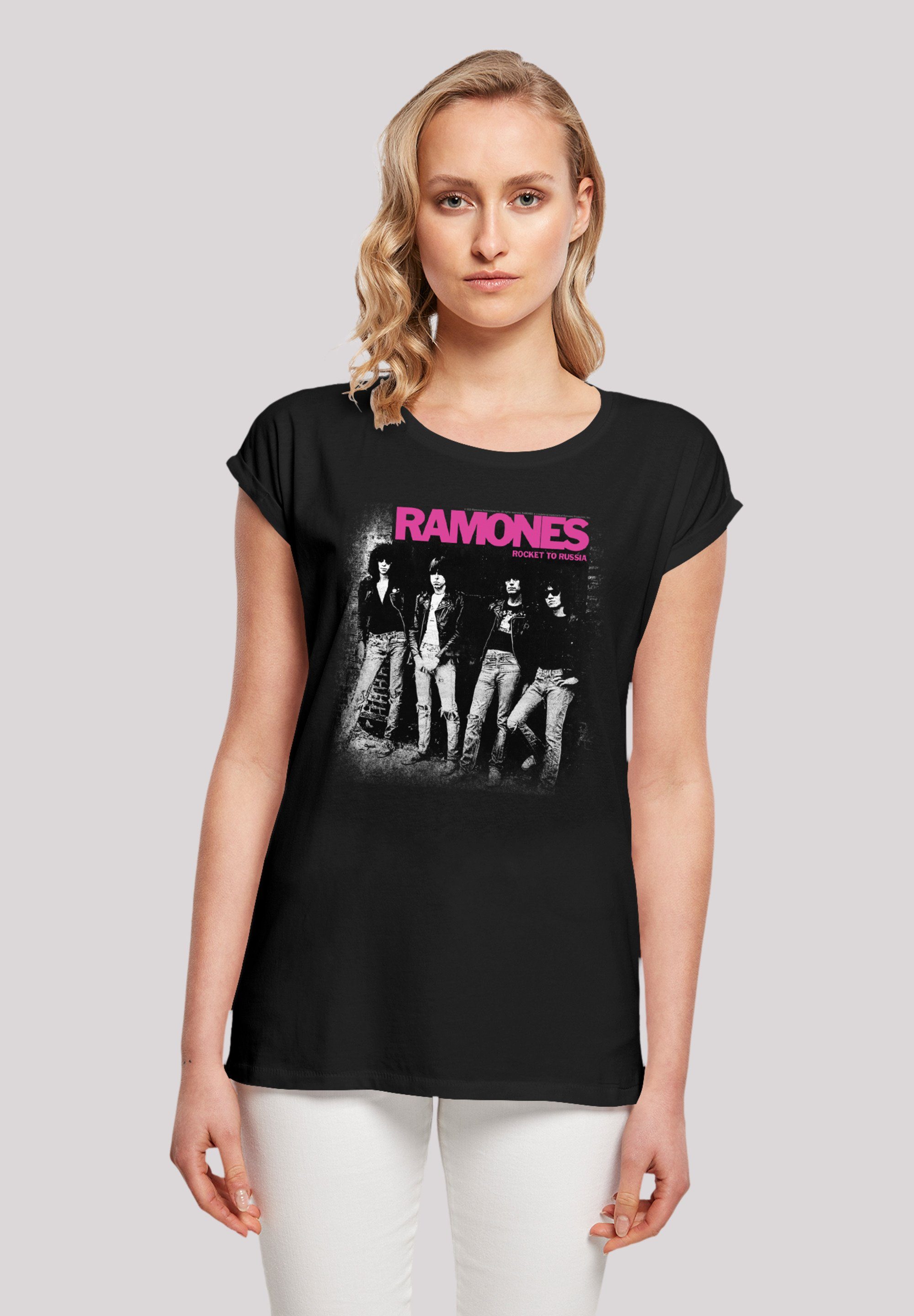 F4NT4STIC T-Shirt Ramones Rock Musik Band Rocket To Russia Faded Premium Qualität, Band, Rock-Musik | 