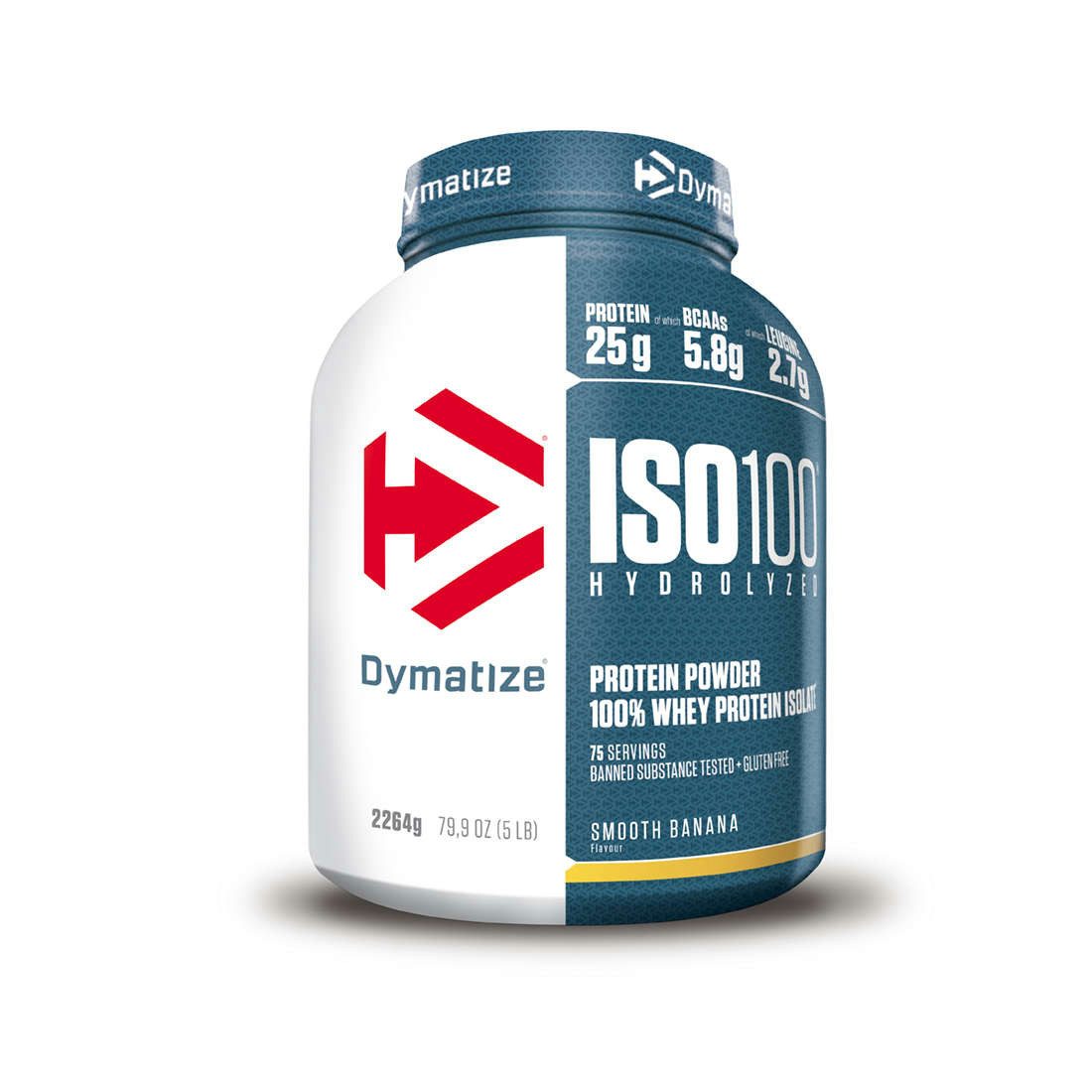 Dymatize Whey Protein Shake Hydrolysat Eiweiß ISO 100 Smooth Banana 2264g Pulver, 2264 g