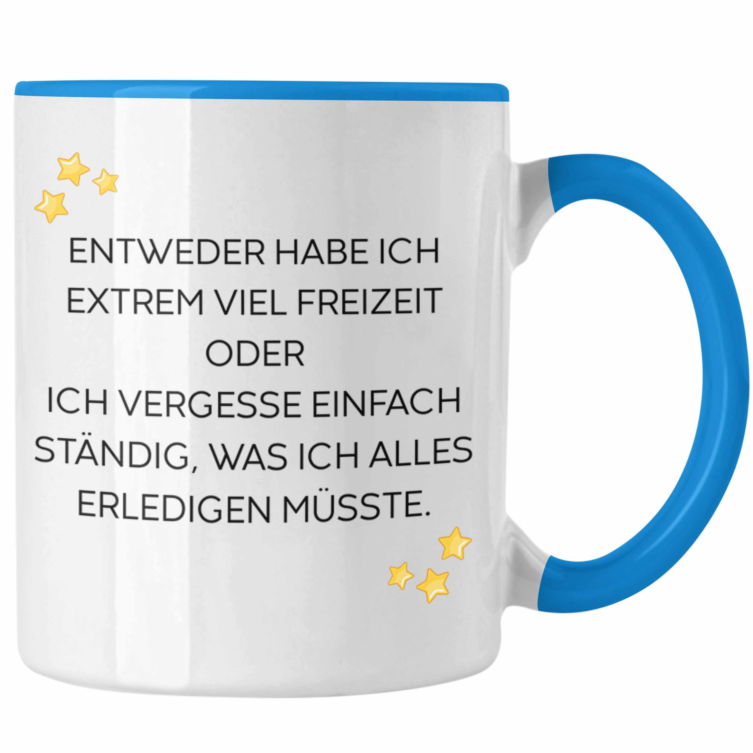 Trendation Tasse Trendation - Lustige Tasse mit Spruch für Frauen Männer Arbeit Büro Lustig Tassen Becher mit Sprüchen Kollegin Geschenk Sarkasmus Fun Blau