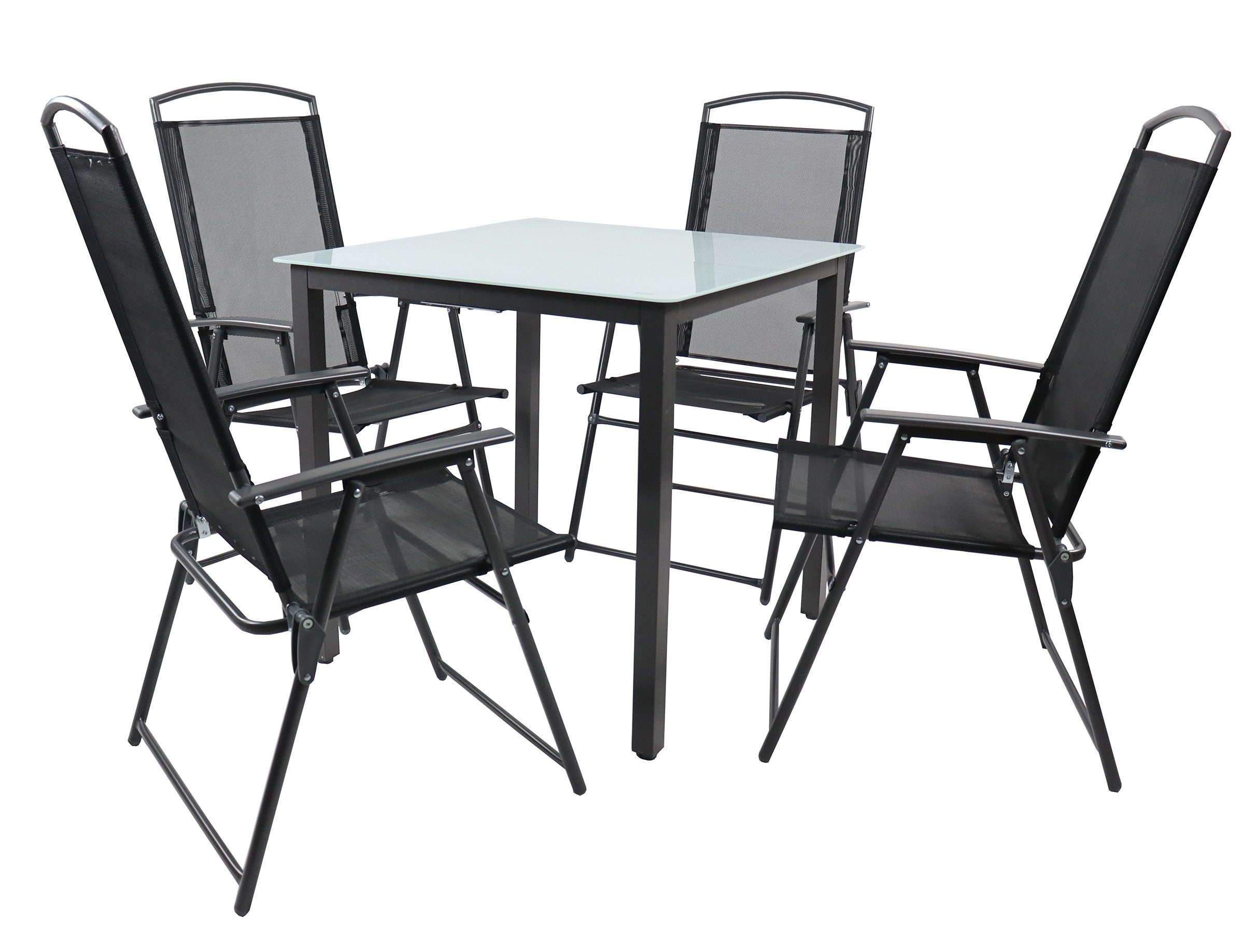 Garten-Essgruppe 5-tlg Sitzgruppe Gartenmöbel Tisch Stühle Set 80M