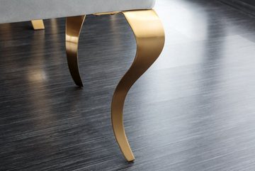 riess-ambiente Sitzbank MODERN BAROCK 175cm grau / gold (Einzelartikel, 1-St), Esszimmer · Samt · Edelstahl · Schlafzimmer · Flur · Design