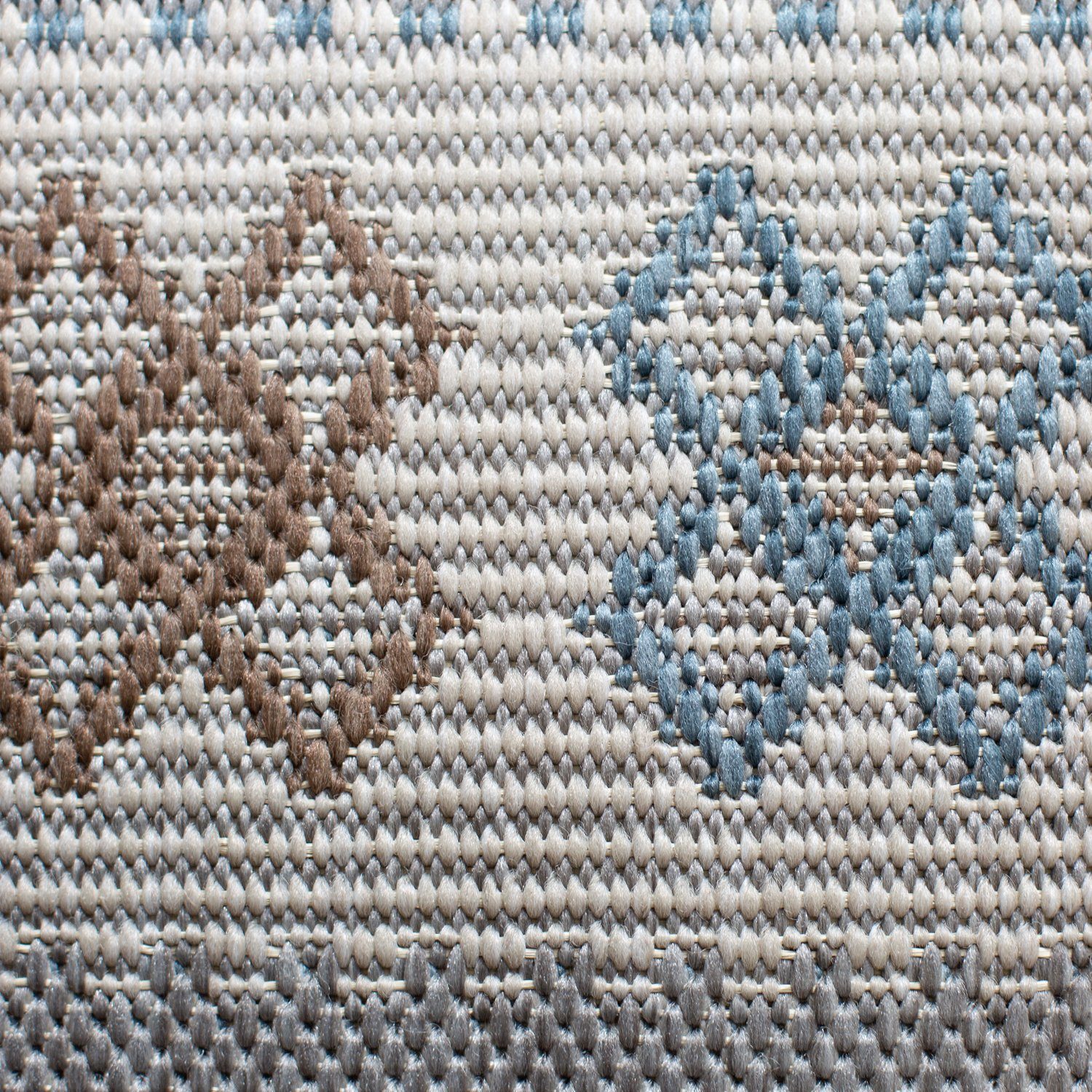 Teppich In- und Pattern, Outdoor-Teppich Blau Nordic DomDeco