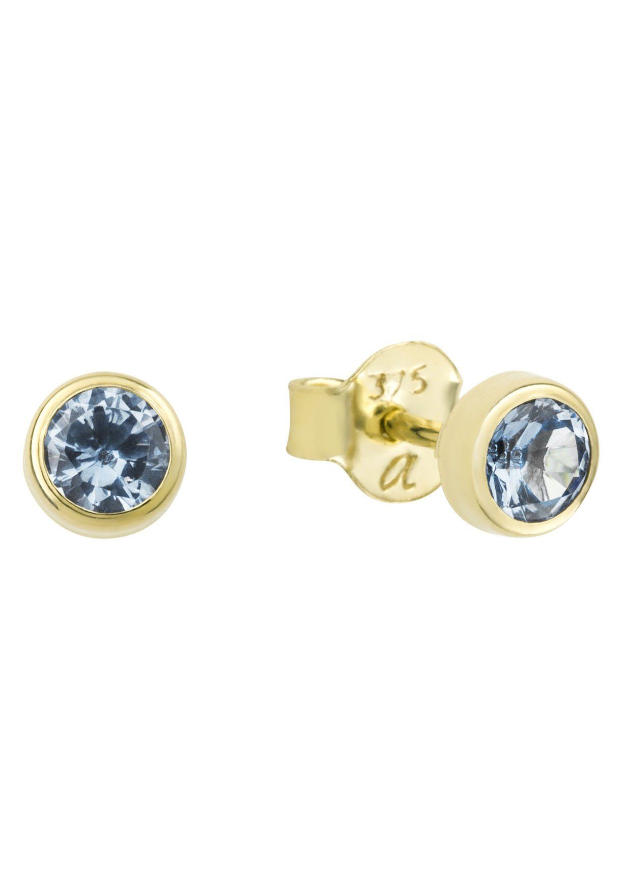 Amor Paar Ohrstecker Schmuck Geschen Ohrschmuck 2013590 Gold, mit Aquamarin