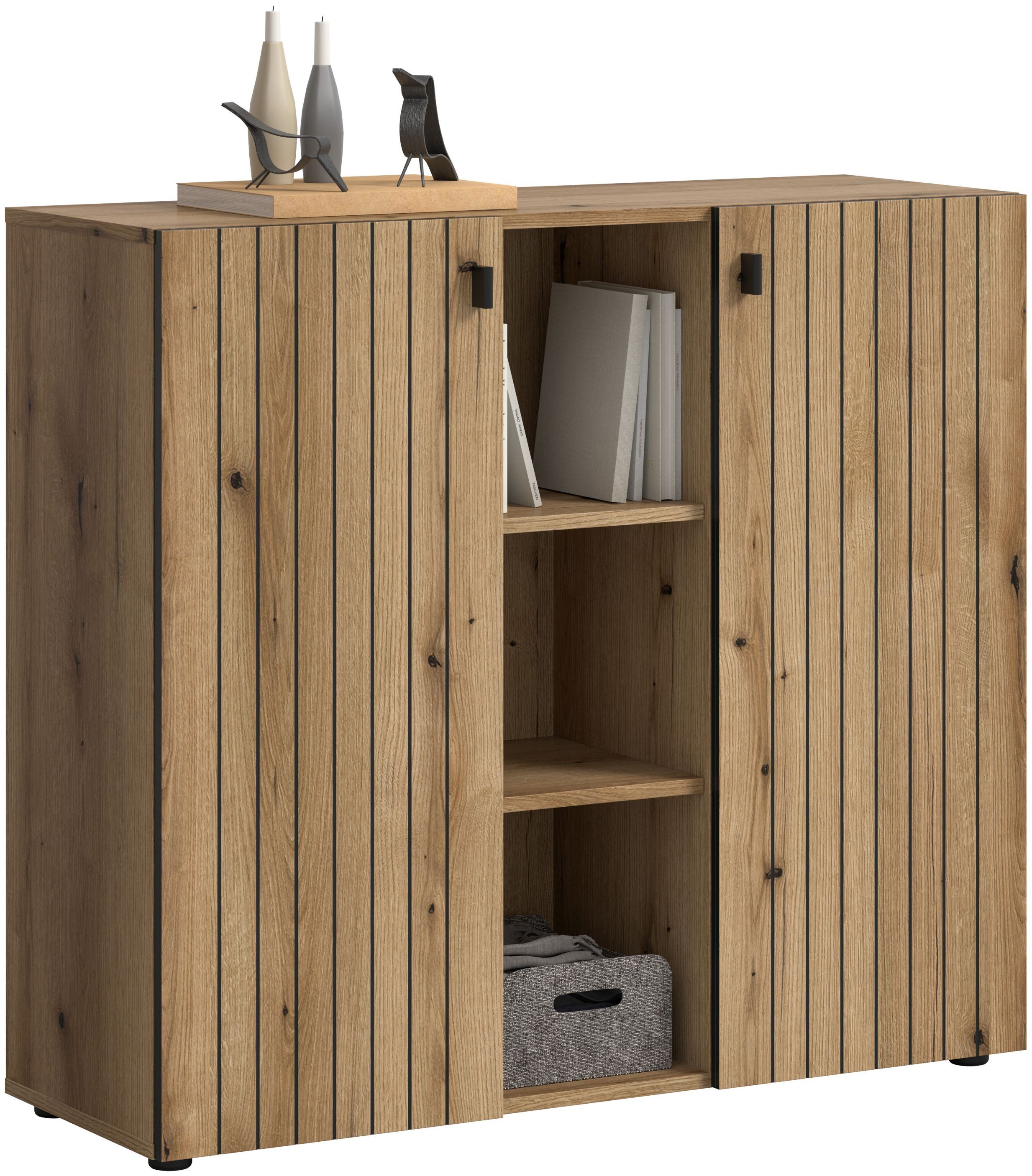 xonox.home Schuhkommode Station, in Evoke Oak Nachbildung B/H/T ca.: 106/96/37 cm