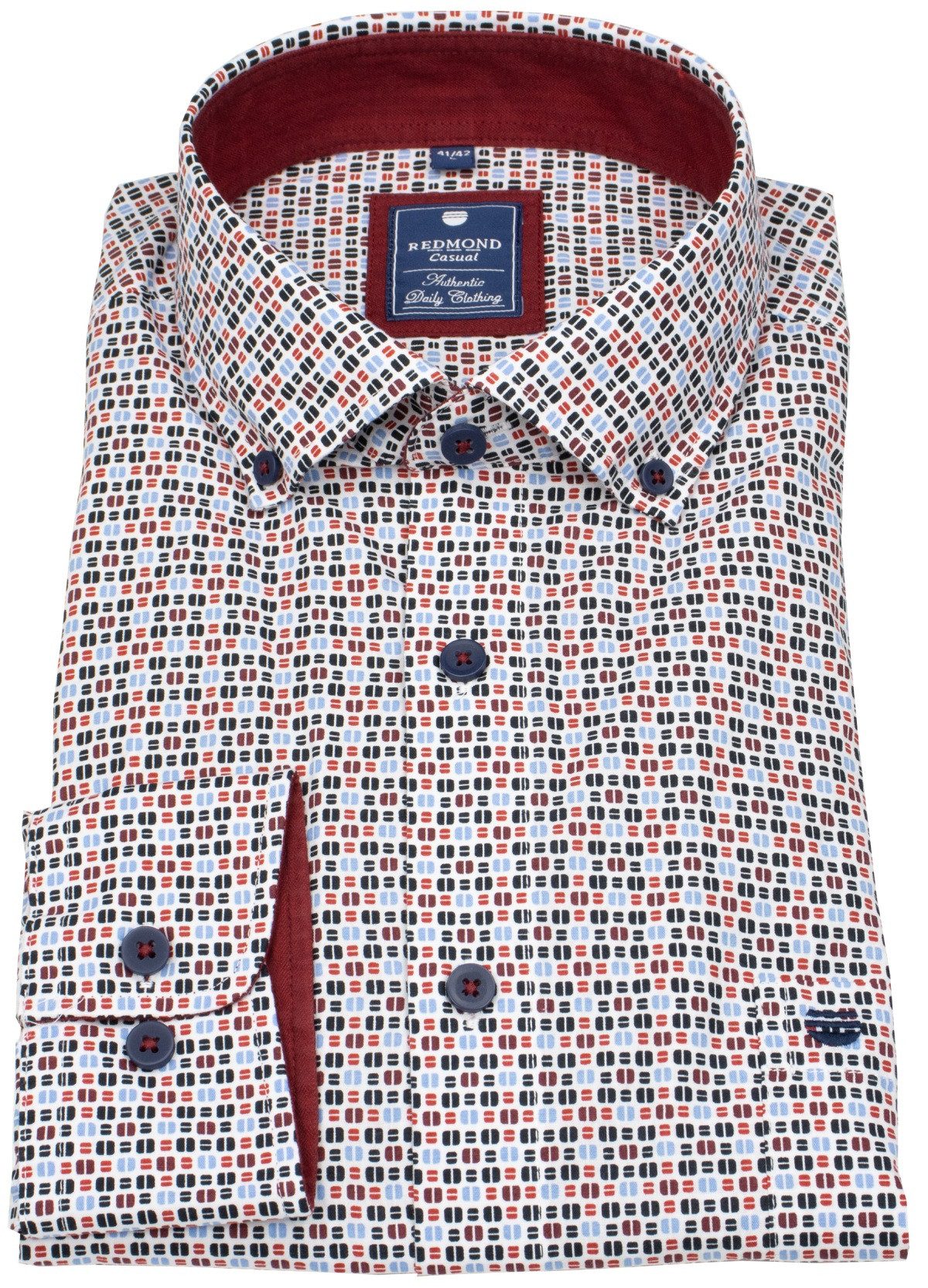 Redmond Langarmhemd Button-Down-Kragen günstig online kaufen