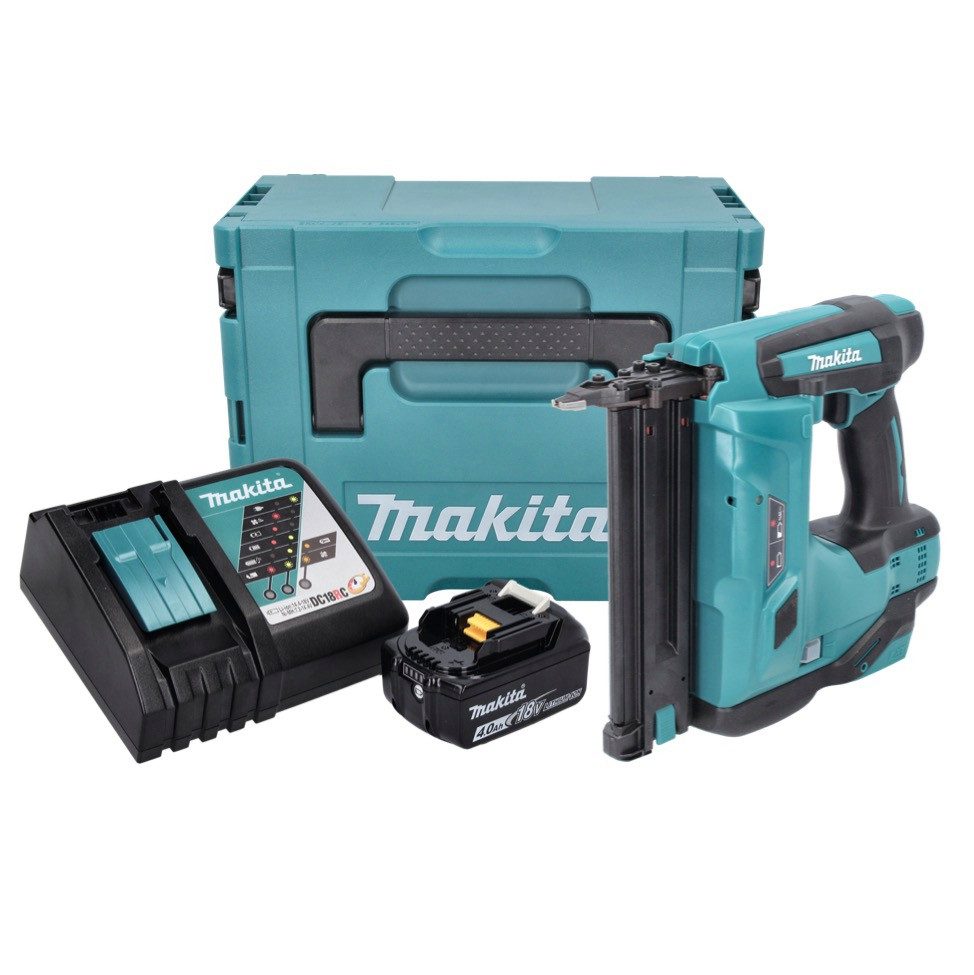 Thumbnail - Makita Nagler DBN 500 RM1J Akku Stauchkopfnagler 18 V 15-50 mm + 1x Akku 4,0 Ah + L