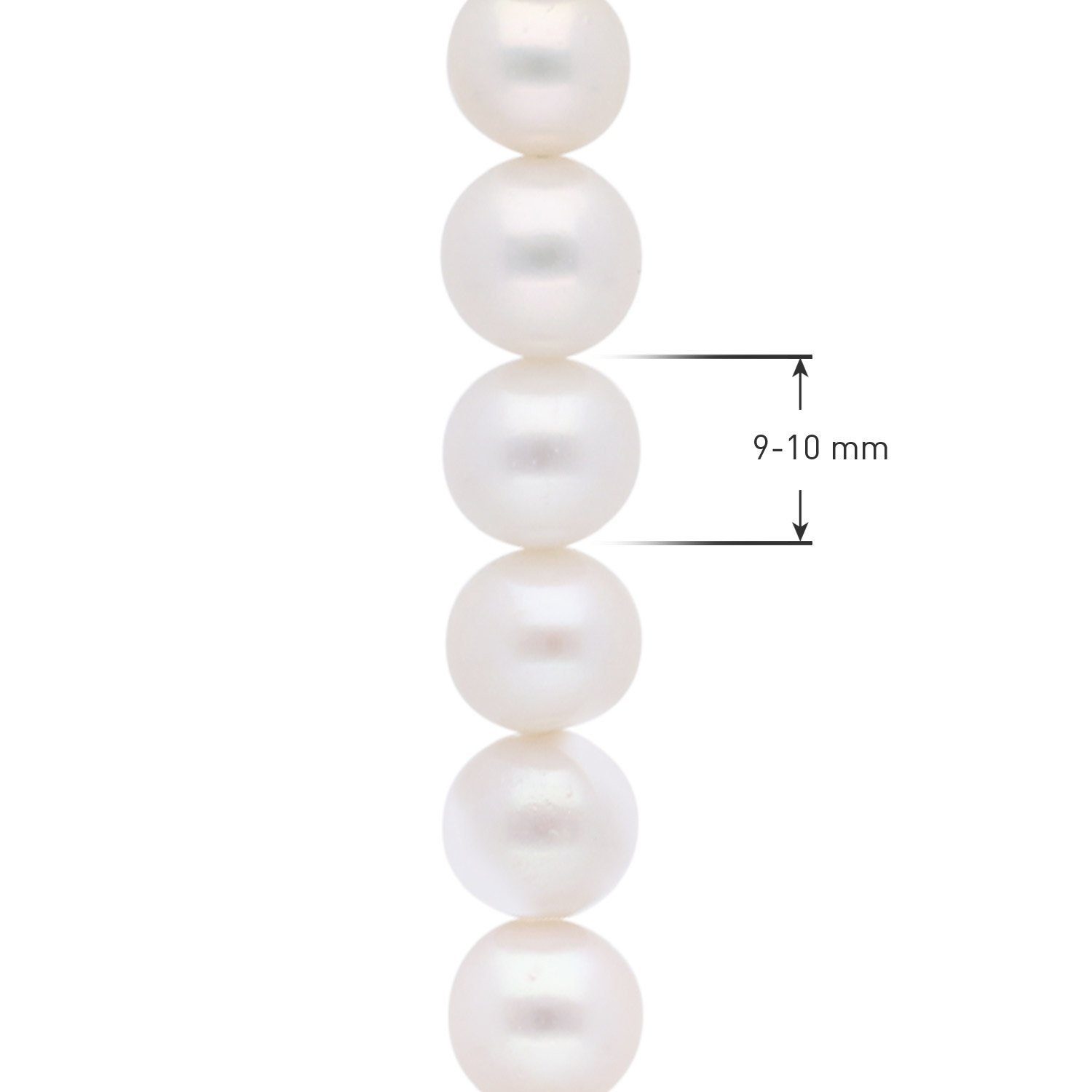trendor Perlenkette Perlenkette 925 Silber mm Süßwasserperlen 9-10