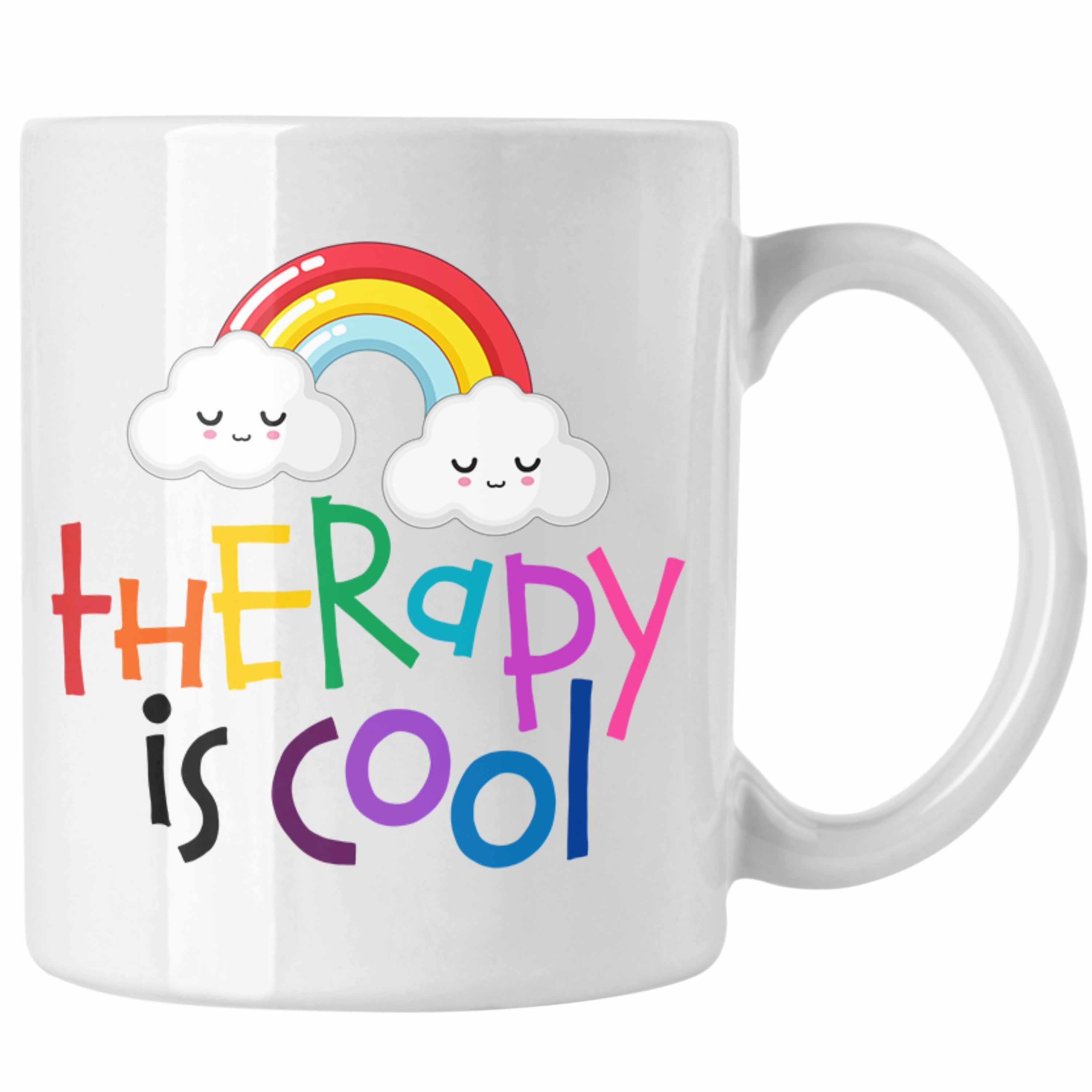 Trendation Tasse "Therapy Is Cool" Tasse Geschenkidee für Psychotherapie-Fans Weiss