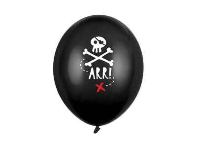 partydeco Luftballon, Luftballons Piraten 30cm schwarz 6er Set