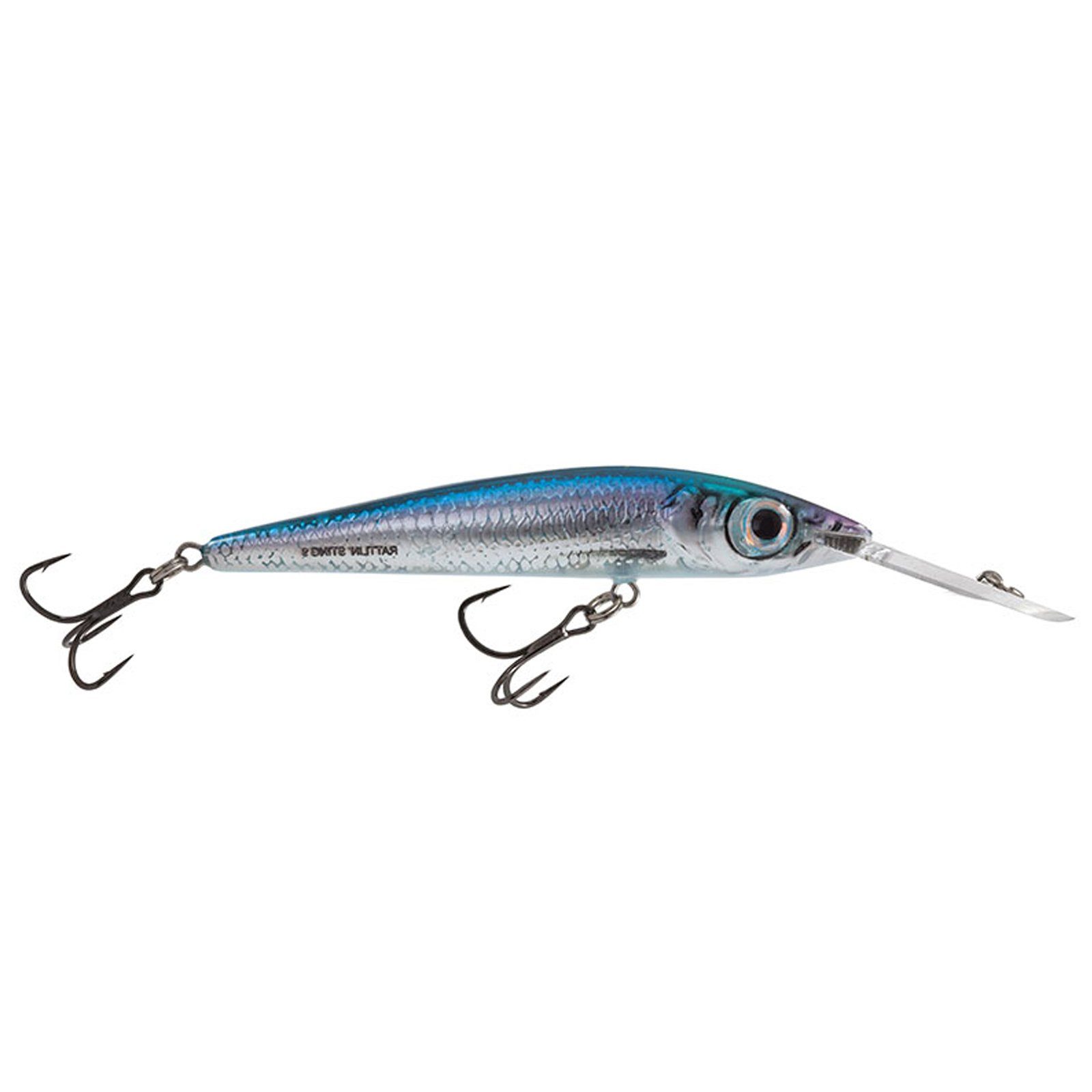 Holographic Salmo Rattlin Twitchbait Kunstköder, 9cm Sting Blue Deep Wobbler Salmo Runner