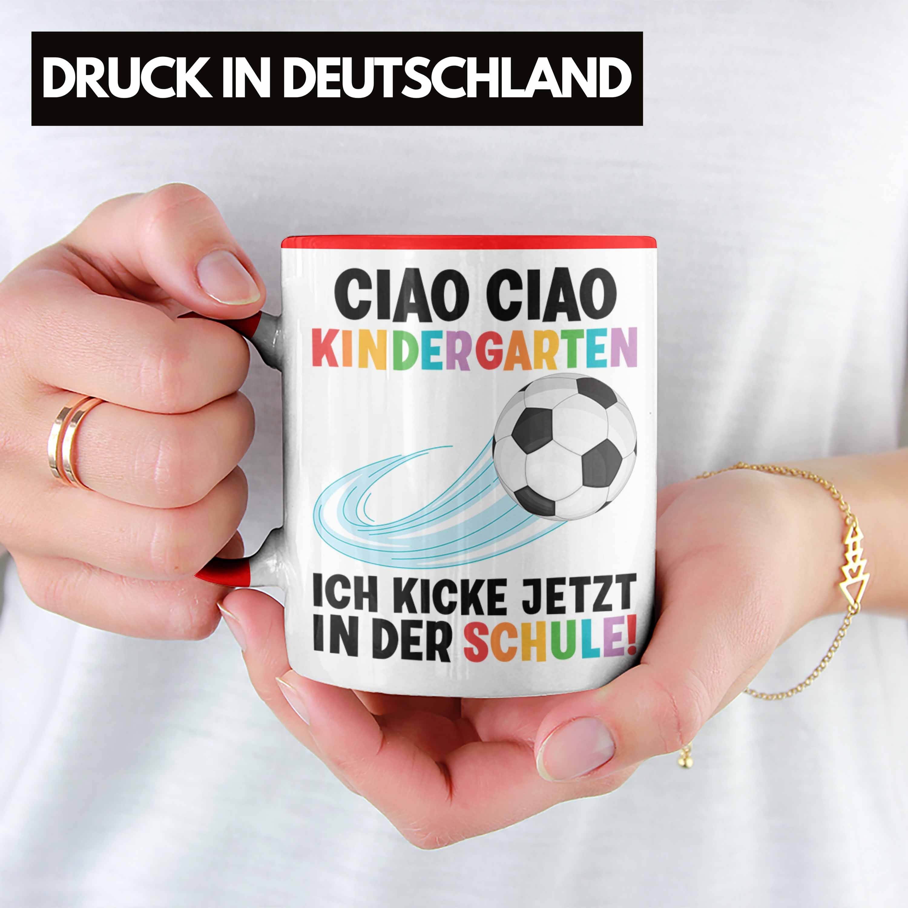 Schultüte Geschenkidee Geschenk Füllung Fußball für Schuleinführung 1. 2022 Junge Schulstart Schultag Trendation Einschulung - Tasse Trendation Tasse Schulanfang Rot Schulkind