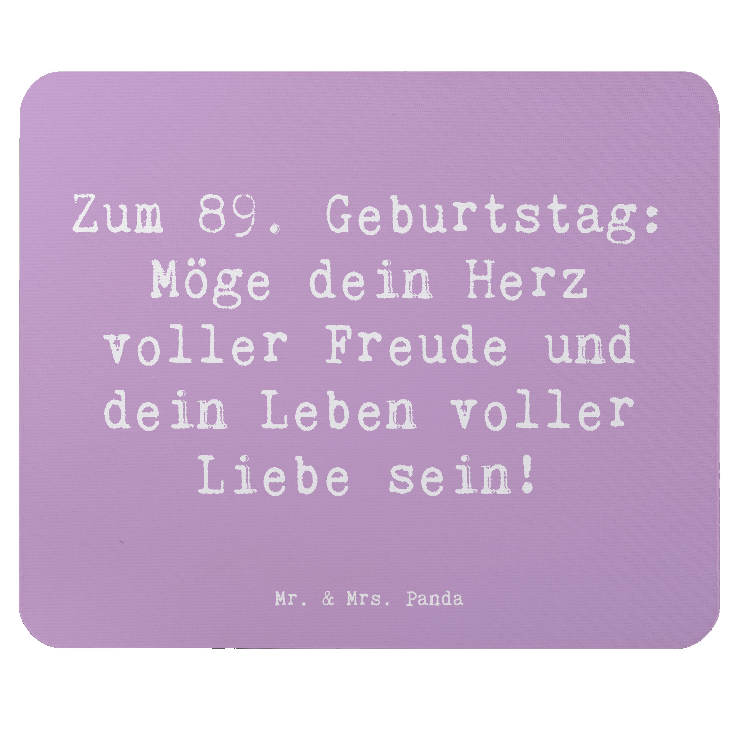 Mauspad Spruch 89. Geburtstag Freude - Lavendeltraum - Geschenk, bester Wunsc